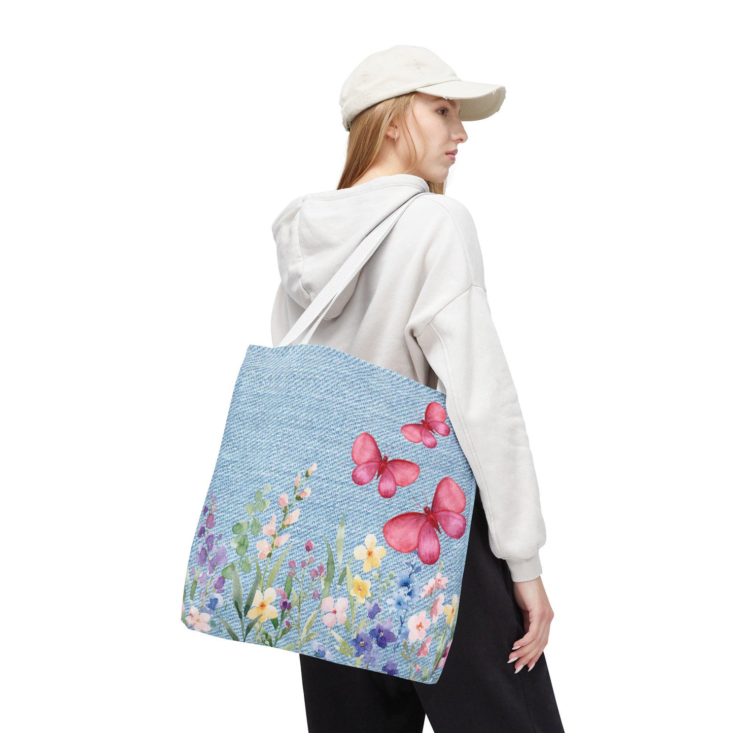 Butterfly Garden Tote Bag | Floral Carry-All for Spring Adventures, Eco-Friendly Shopping, Teacher Gift, Beach Bag, Everyday Essentials