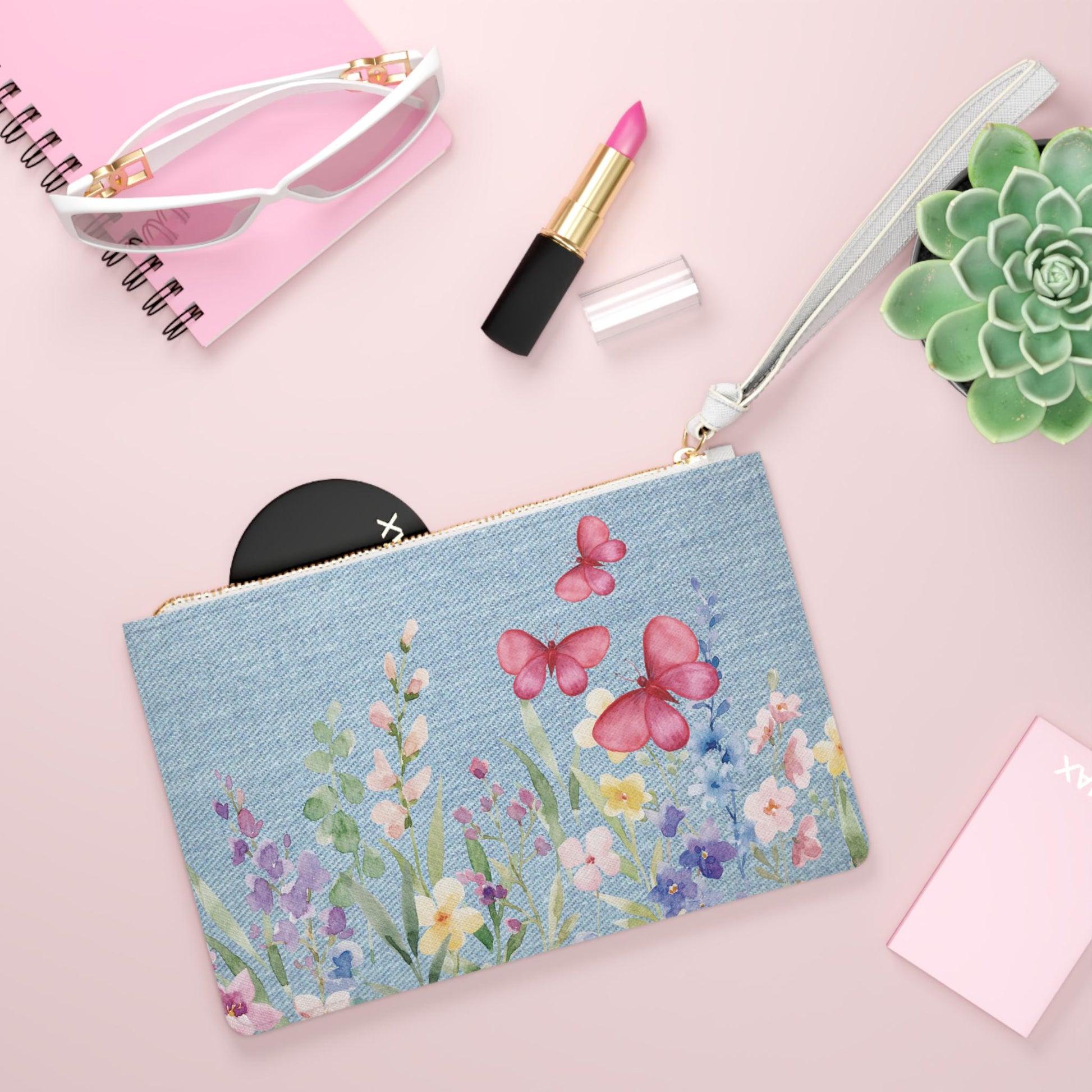 Floral Butterfly Clutch Bag - Boho Chic Design, Perfect Gift for Spring Weddings, Date Nights, Travel, Festivals