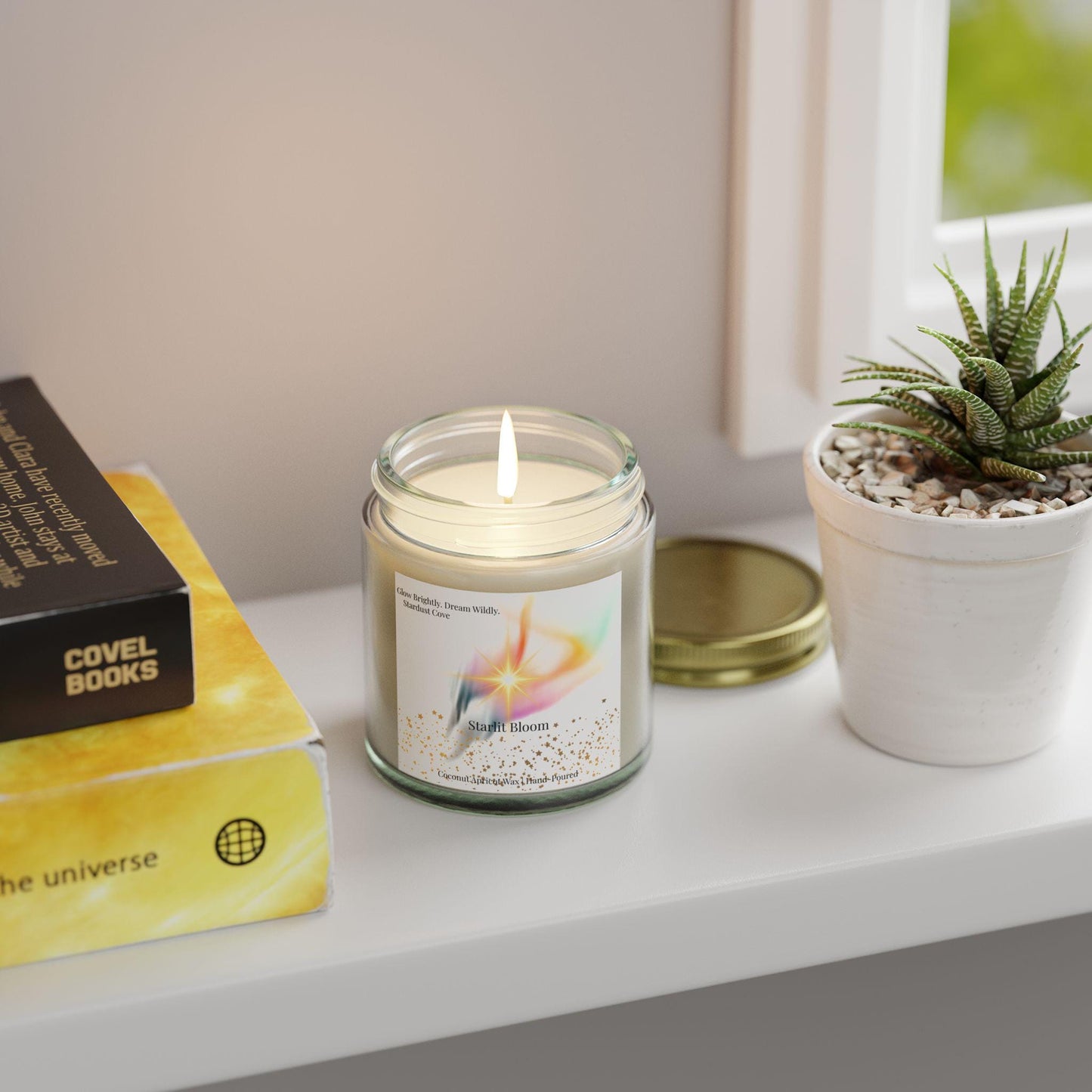 Starlit Bloom Candle Collection- Coconut Apricot Wax Candles-Floral and Celestial Scents| Stardust Cove