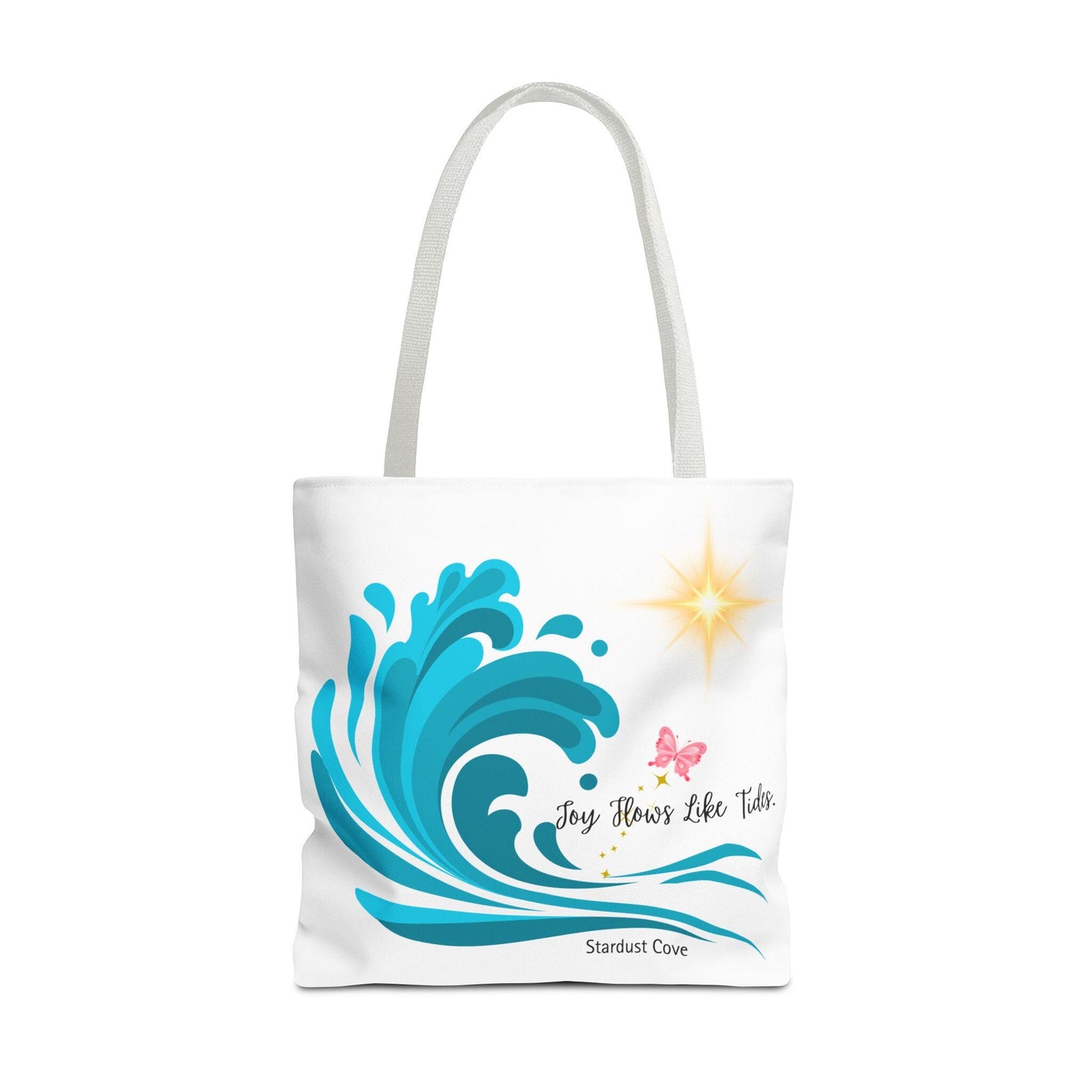 Joy Flows Like Water Tote Bag, Colorful Beach Bag, Vacation Tote, Eco-Friendly Carryall, Summer Accessories, Gift for Ocean Lovers