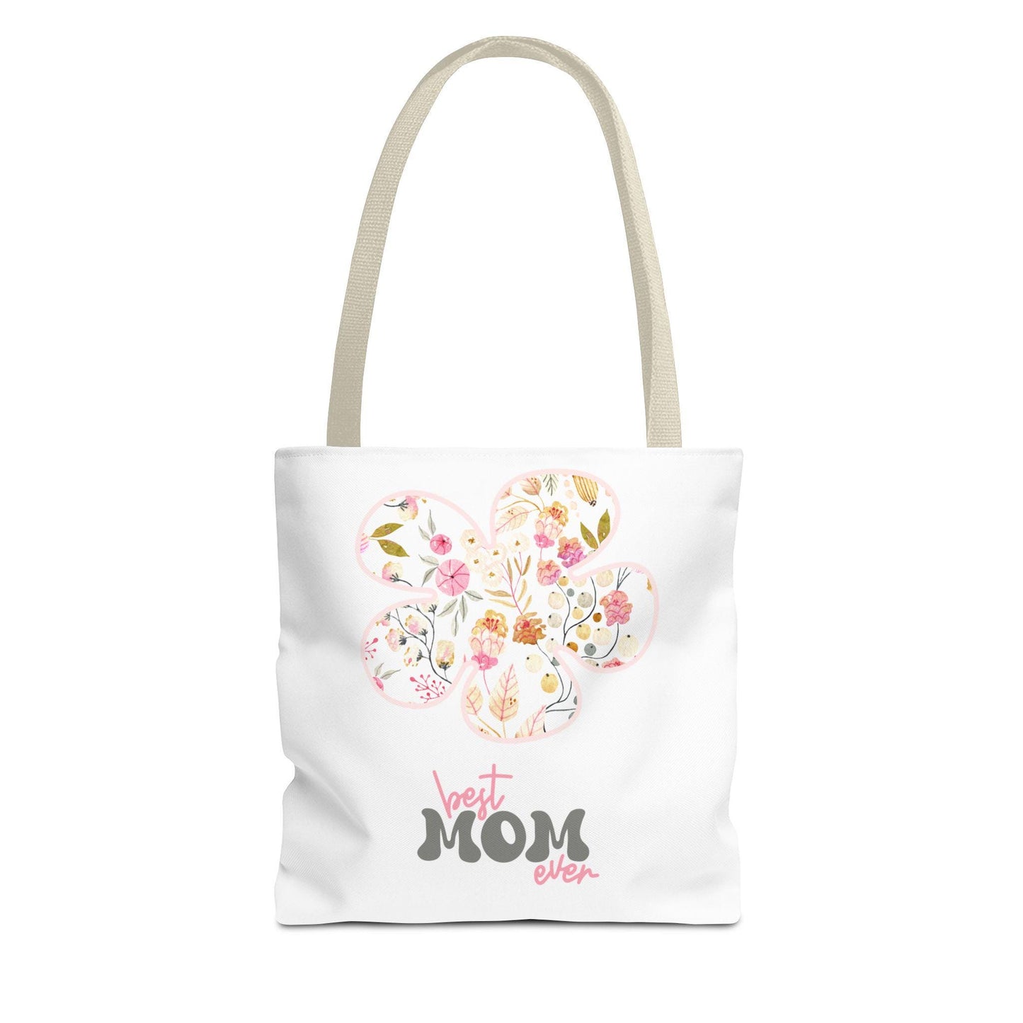 Best Mom Ever Floral Tote Bag, Gift for Mom, Mother's Day Tote, Boho Chic Bag, Everyday Shopping Tote, Eco-Friendly Bag