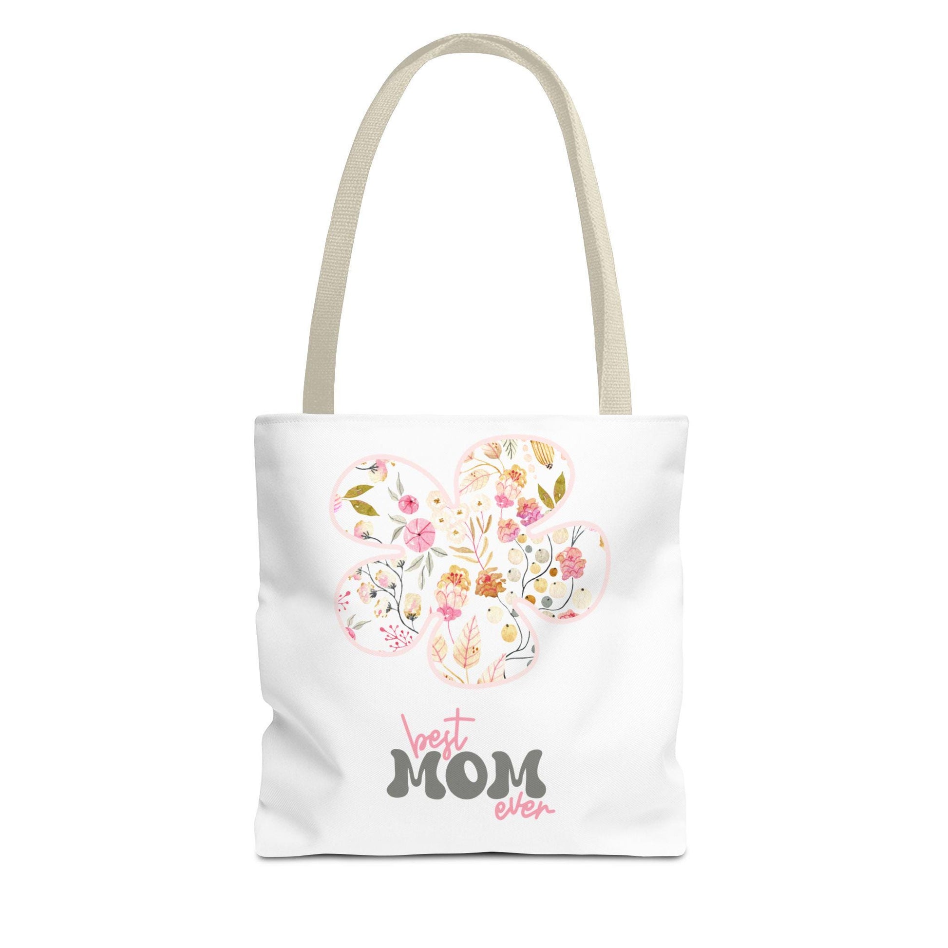 Best Mom Ever Floral Tote Bag, Gift for Mom, Mother's Day Tote, Boho Chic Bag, Everyday Shopping Tote, Eco-Friendly Bag