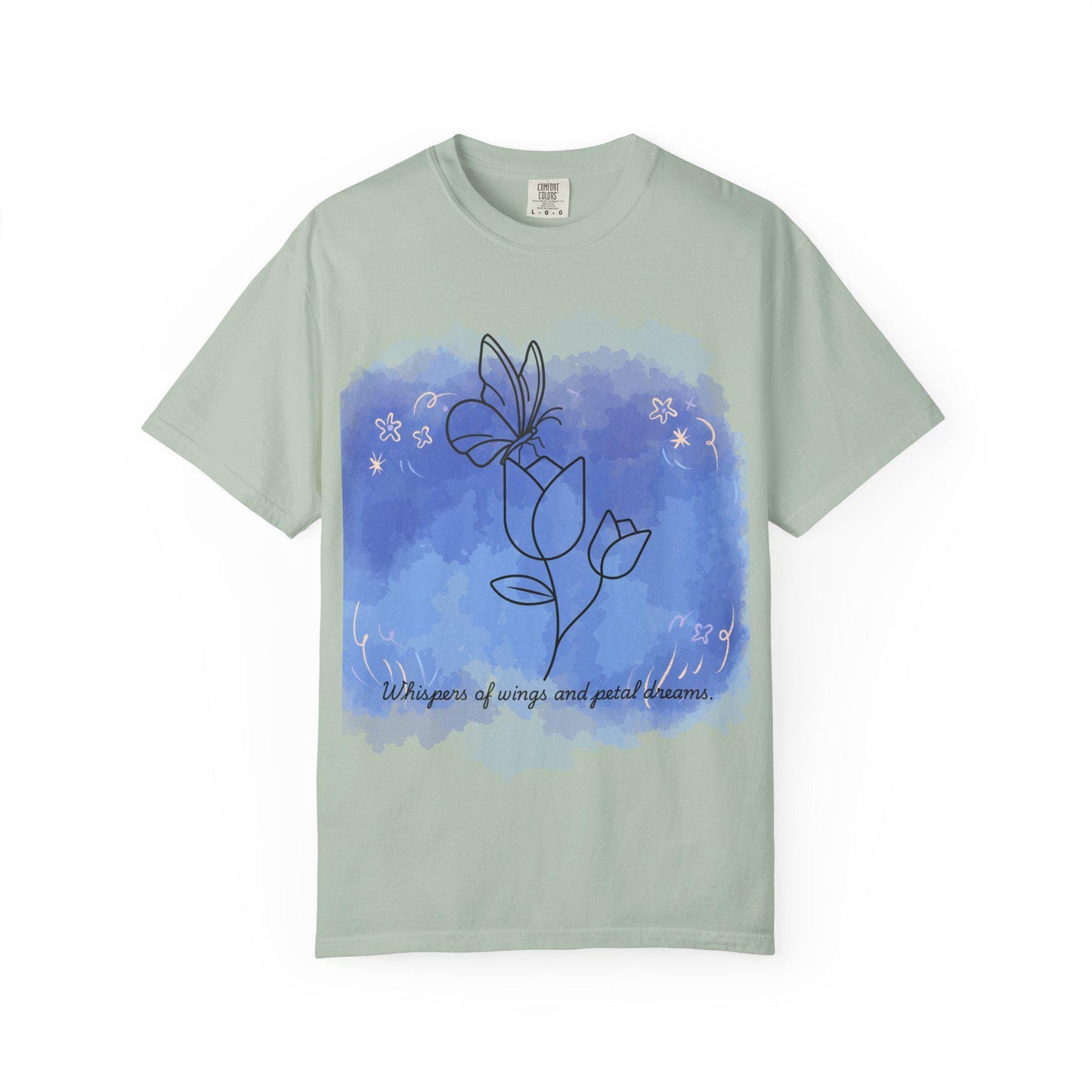 Whispers of Spring Unisex Garment-Dyed T-Shirt, Art Tee, Floral Design, Casual Wear, Gift for Her, Spring Fashion, Nature Lover