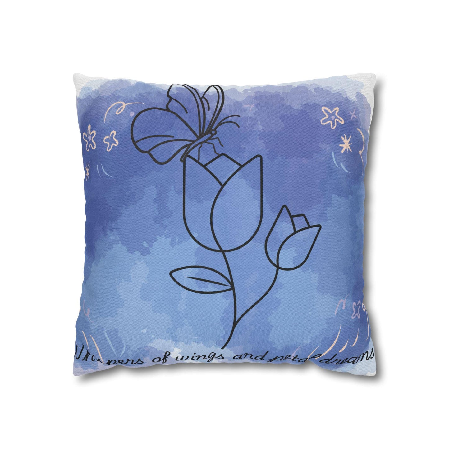 Whimsical Floral Pillowcase, Cozy Decor Gift, Bedroom Accent, Boho Home, Dreamy Atmosphere, Mother's Day