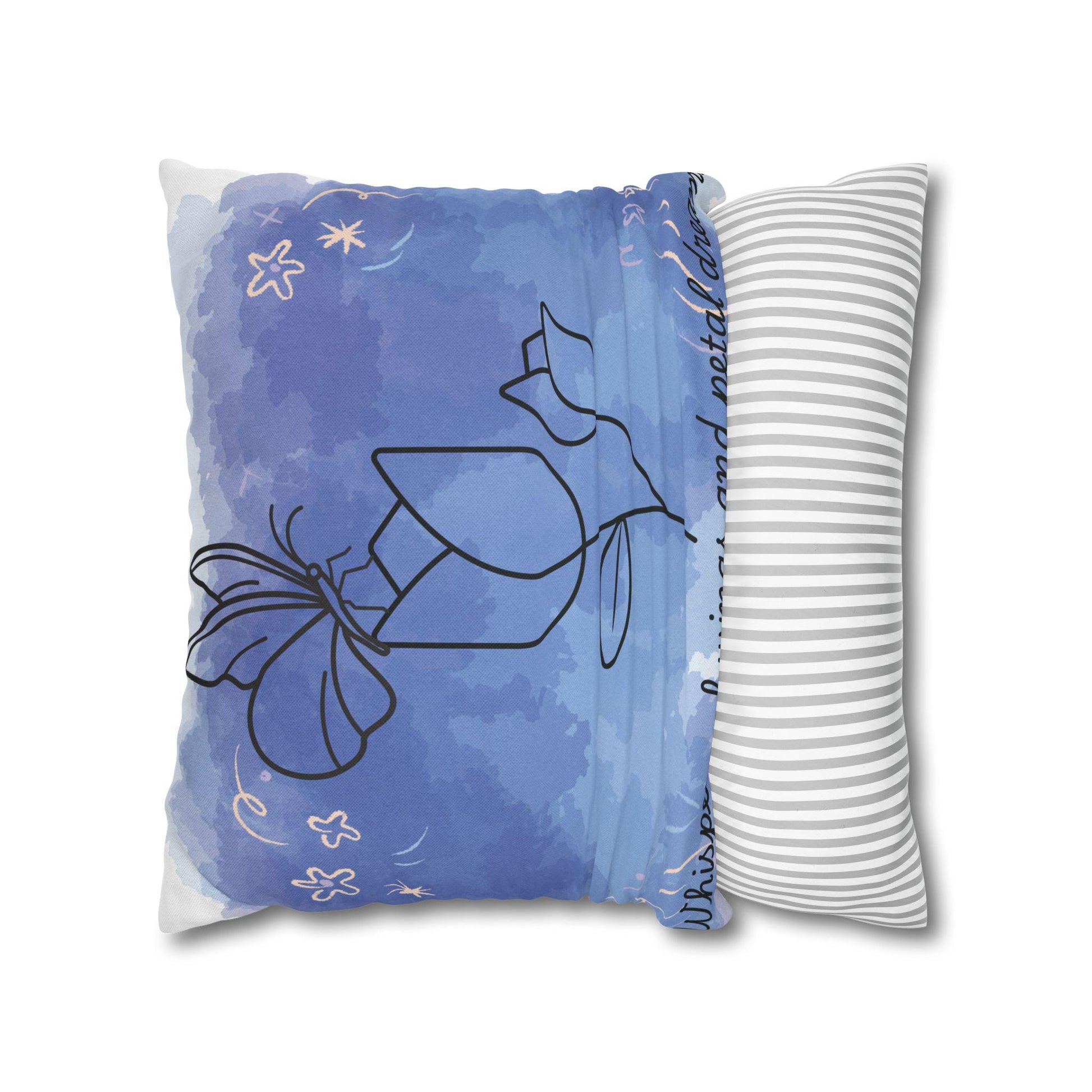 Whimsical Floral Pillowcase, Cozy Decor Gift, Bedroom Accent, Boho Home, Dreamy Atmosphere, Mother's Day