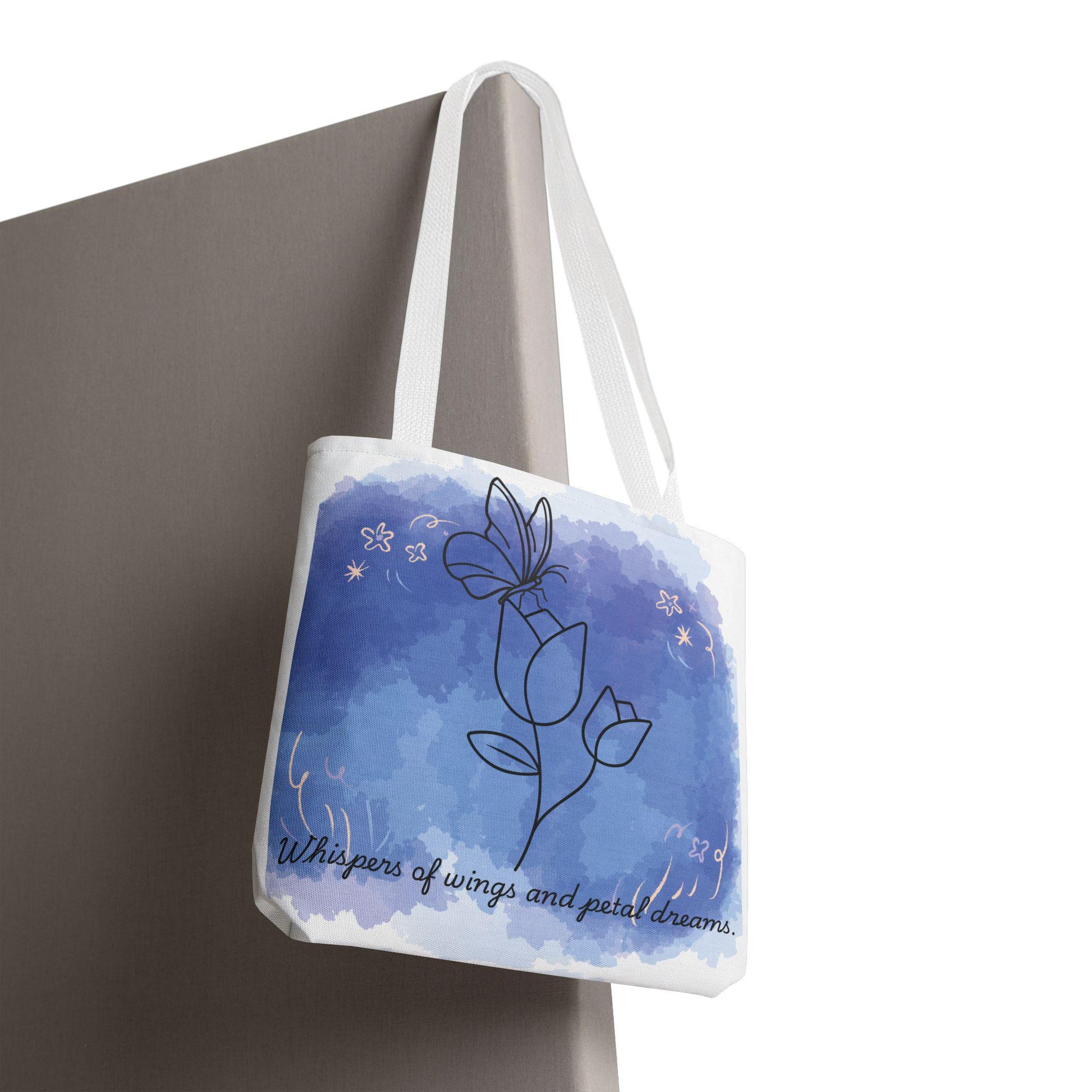Whimsical Floral Tote Bag, Butterfly & Bloom Design, Dreamy Gift, Eco-Friendly Shopper, Perfect for Spring, Beach Bag, Garden Lover