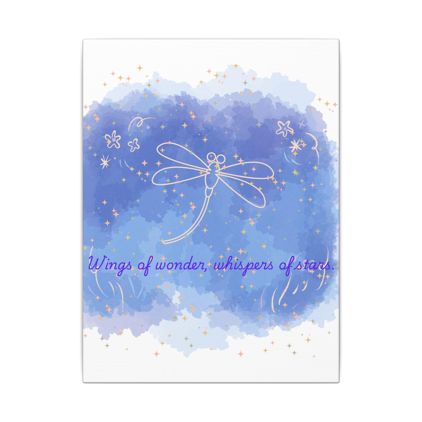 Whimsical Canvas Art Print - Dragonfly Design, Home Decor, Inspirational Wall Art, Gift for Nature Lovers, Nursery Decor
