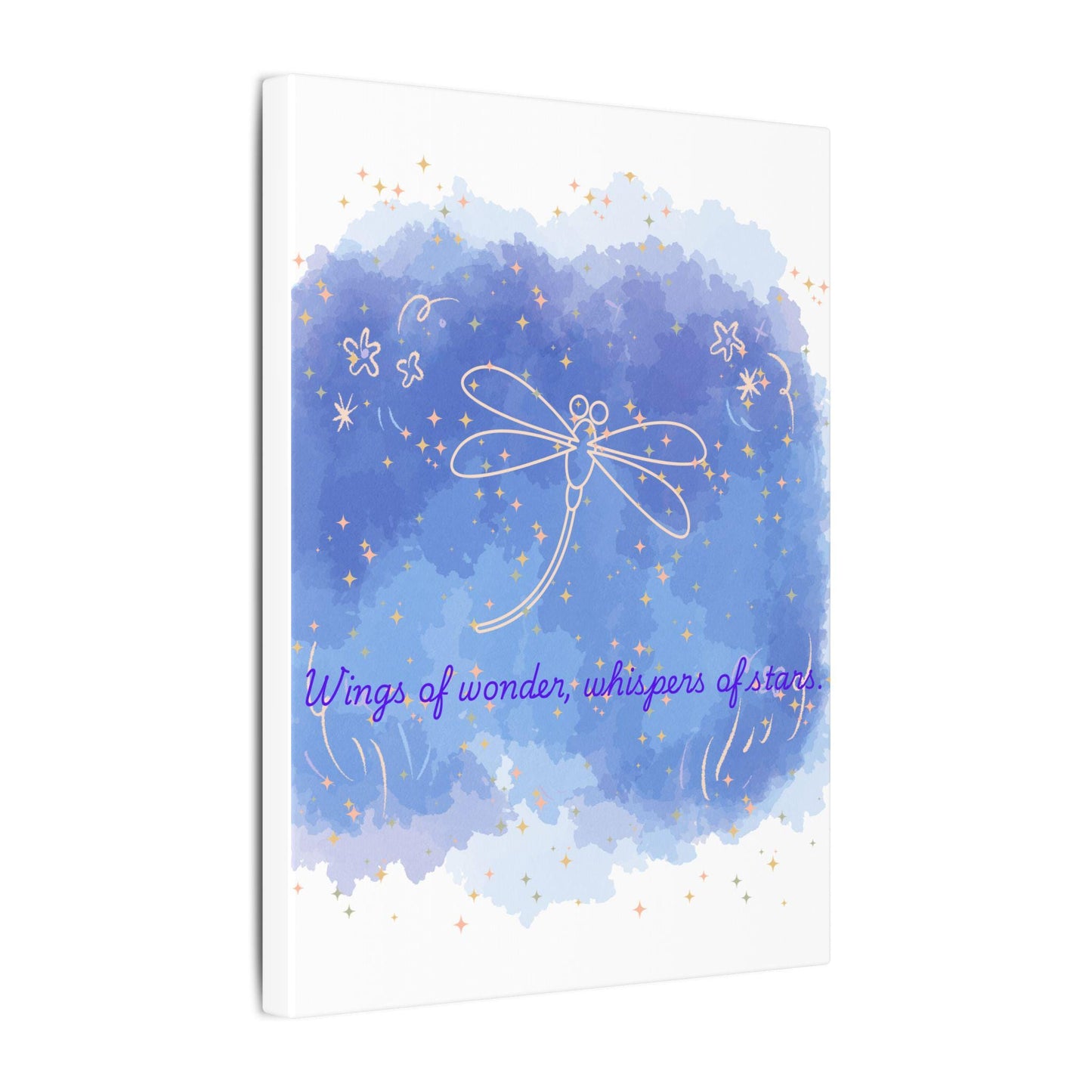 Whimsical Canvas Art Print - Dragonfly Design, Home Decor, Inspirational Wall Art, Gift for Nature Lovers, Nursery Decor