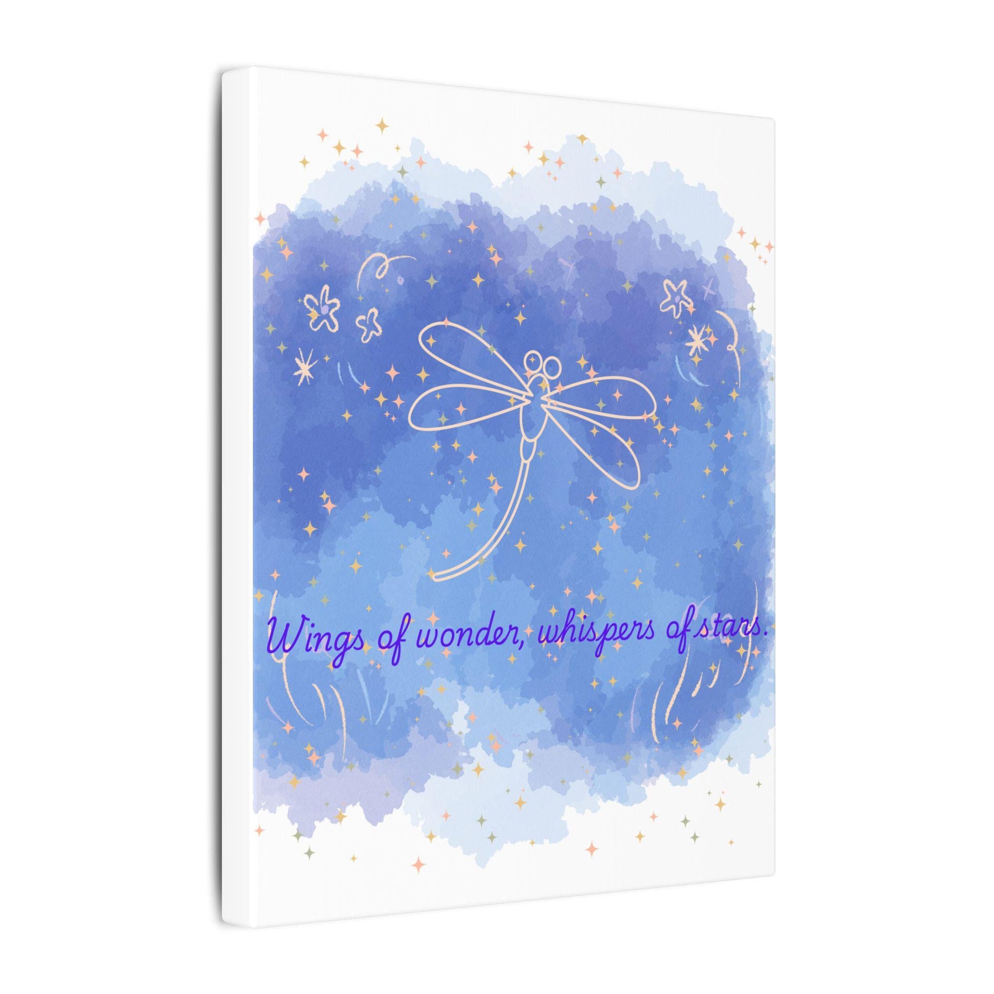 Whimsical Canvas Art Print - Dragonfly Design, Home Decor, Inspirational Wall Art, Gift for Nature Lovers, Nursery Decor