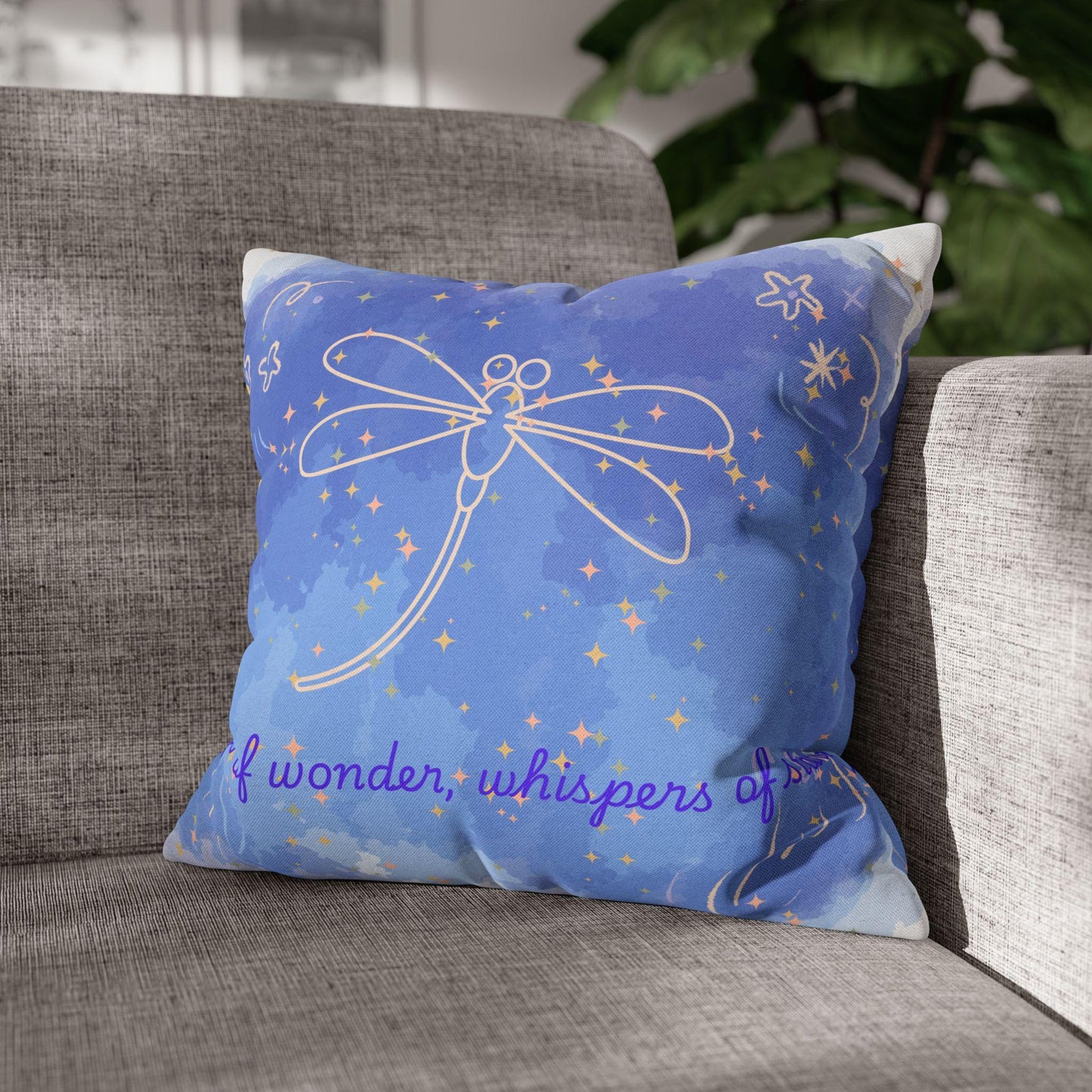 Whimsical Dragonfly Pillowcase - Cozy Home Decor, Gift for Nature Lovers, Dreamy Bedroom Accent, Decorative Cushion Cover, Boho Style
