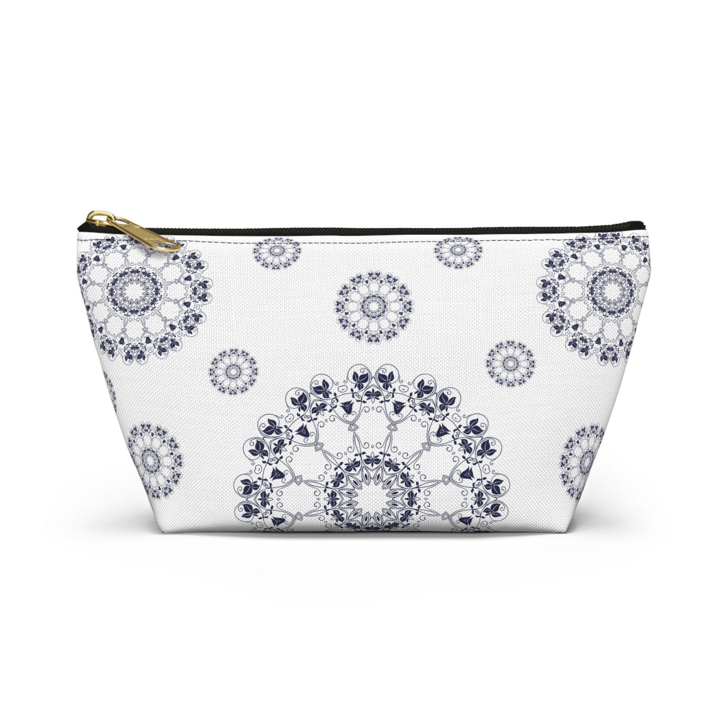 Elegant Mandala Accessory Pouch, Makeup Bag, Travel Organizer, Gift for Her, Floral Design