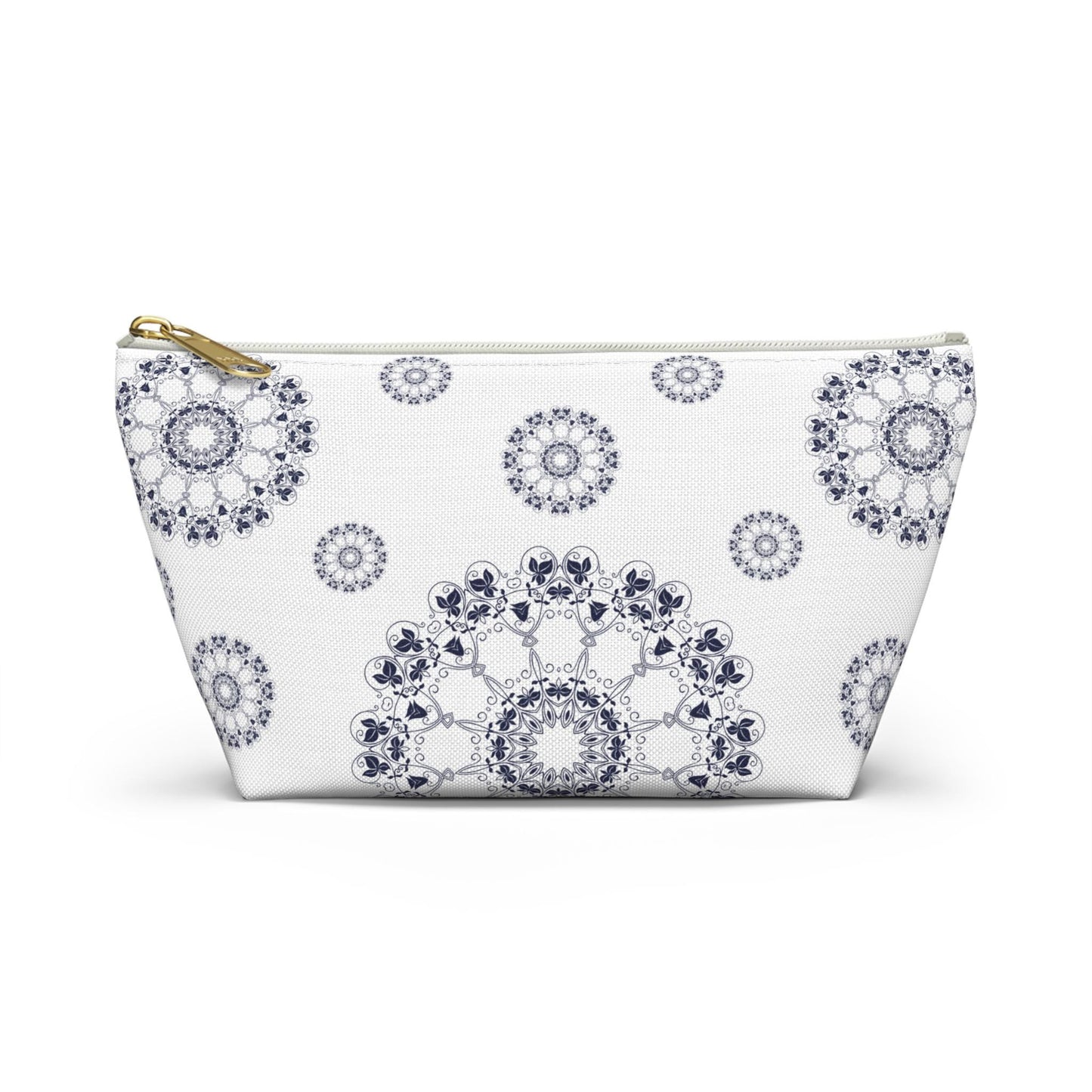 Elegant Mandala Accessory Pouch, Makeup Bag, Travel Organizer, Gift for Her, Floral Design