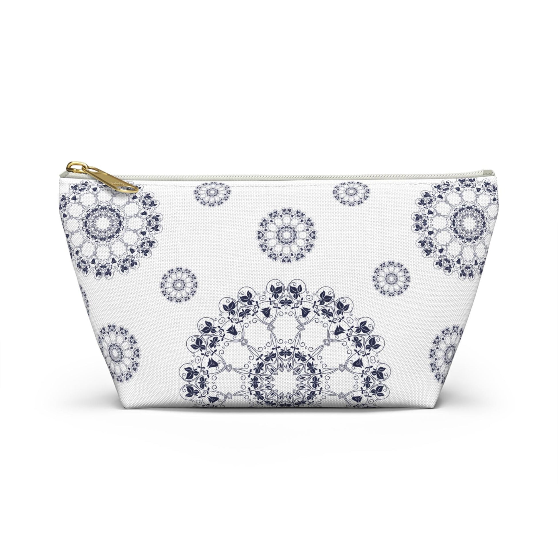 Elegant Mandala Accessory Pouch, Makeup Bag, Travel Organizer, Gift for Her, Floral Design