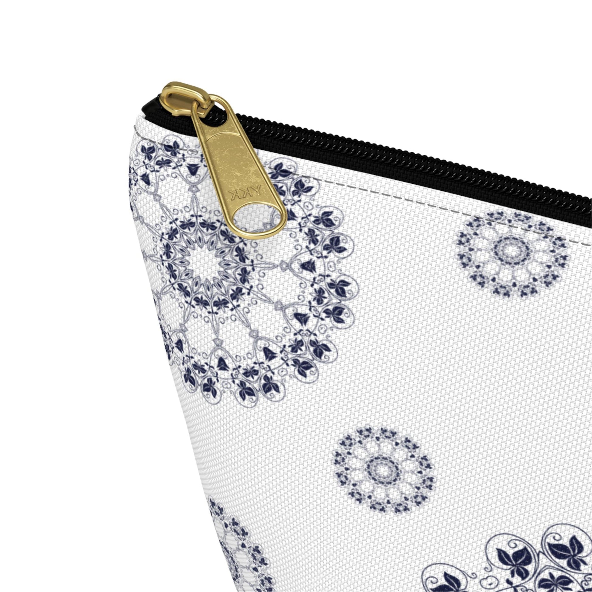 Elegant Mandala Accessory Pouch, Makeup Bag, Travel Organizer, Gift for Her, Floral Design