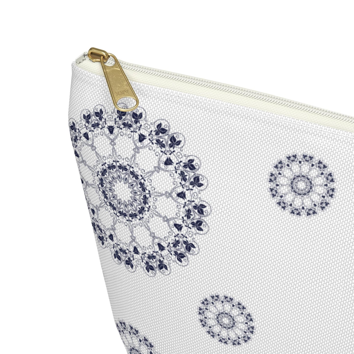 Elegant Mandala Accessory Pouch, Makeup Bag, Travel Organizer, Gift for Her, Floral Design