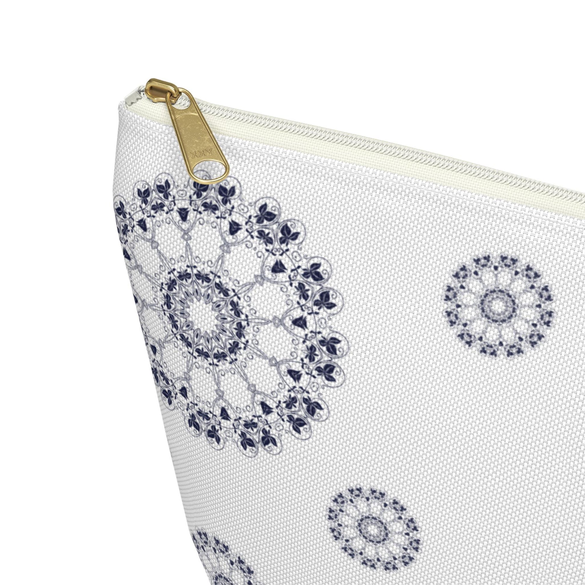 Elegant Mandala Accessory Pouch, Makeup Bag, Travel Organizer, Gift for Her, Floral Design