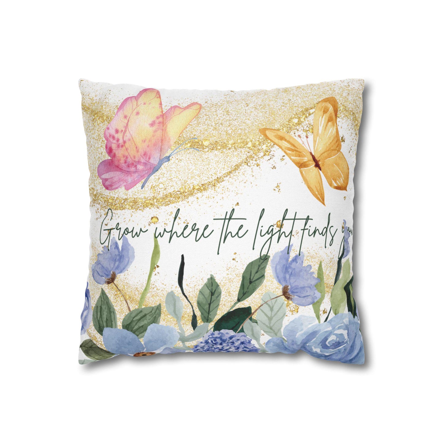 Botanical Decorative Pillow, Grow Where the Light Finds You, Floral Home Decor, Gift for Nature Lovers, Spring Decor, Cozy Accent