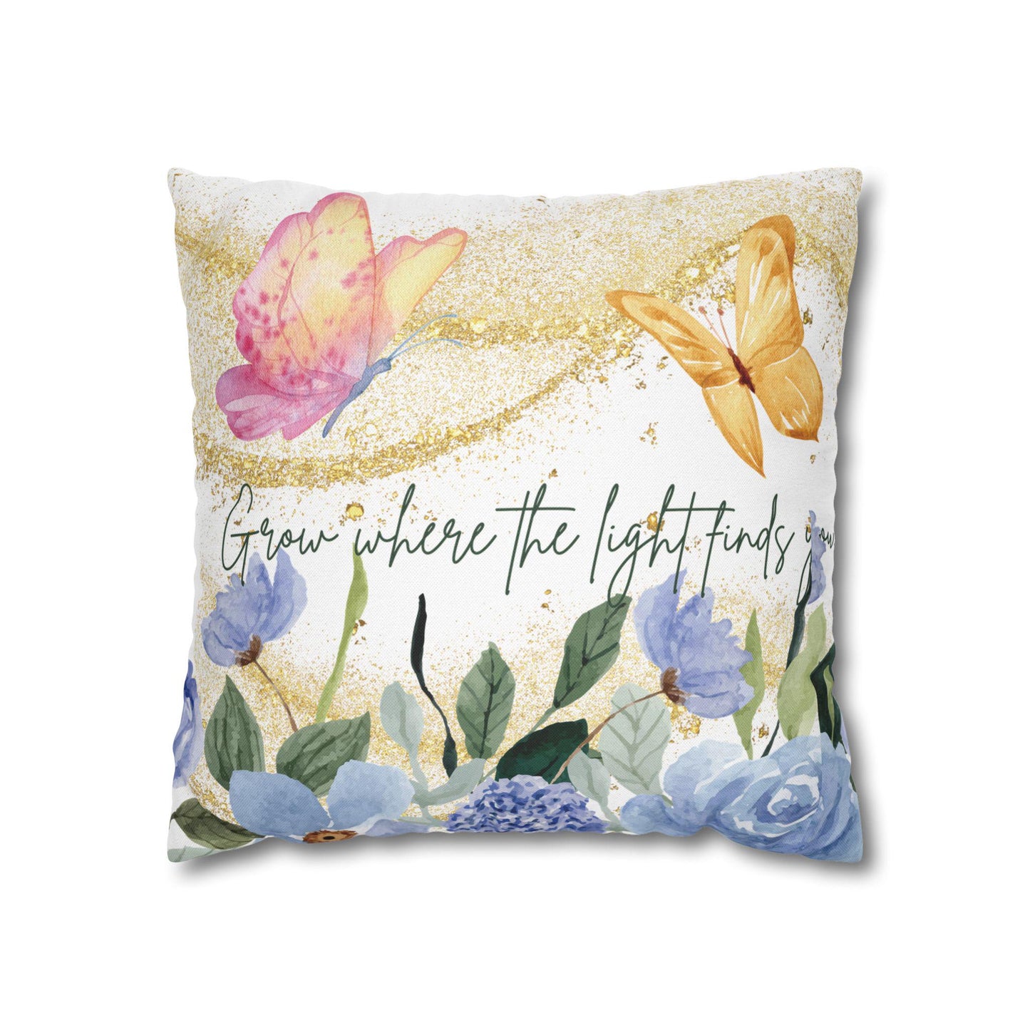 Botanical Decorative Pillow, Grow Where the Light Finds You, Floral Home Decor, Gift for Nature Lovers, Spring Decor, Cozy Accent