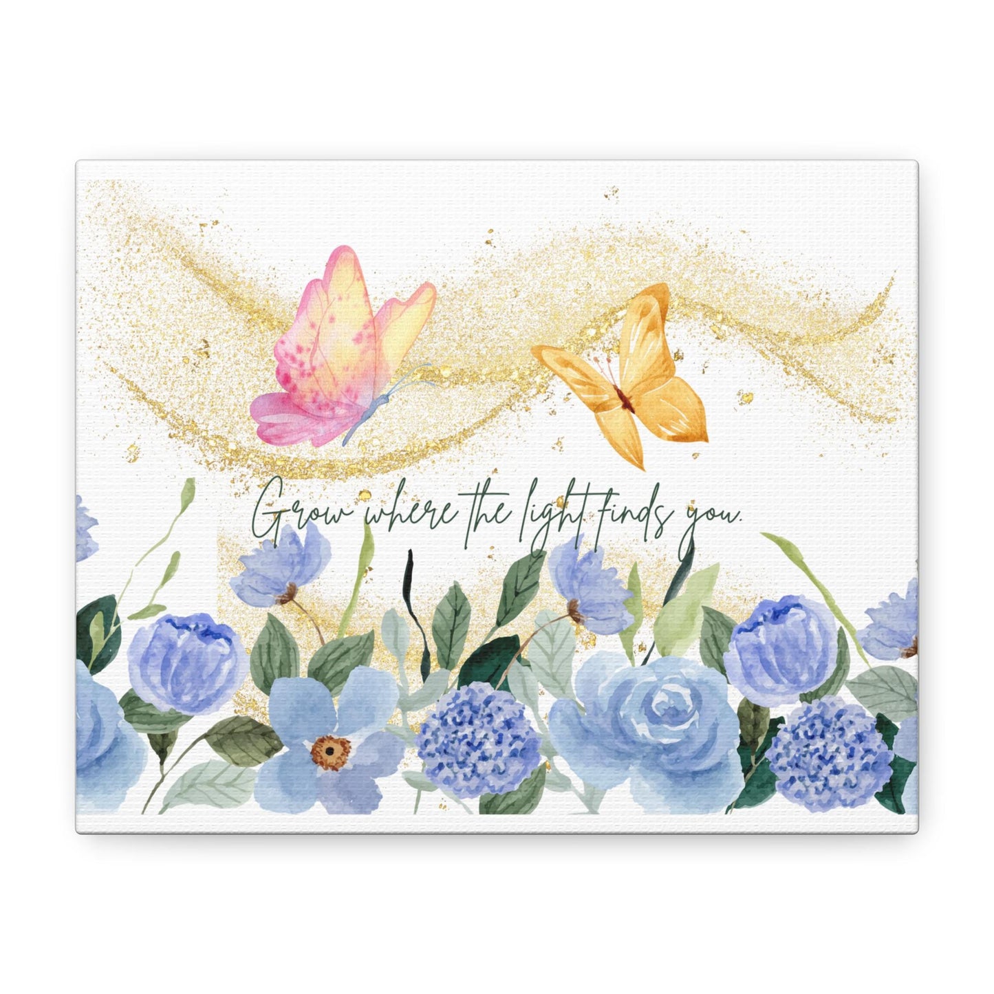 Inspirational Floral Canvas Art - "Grow Where the Light Finds You" - Home Decor, Gift for Her, Wall Art, Nursery Decor, Nature Lover