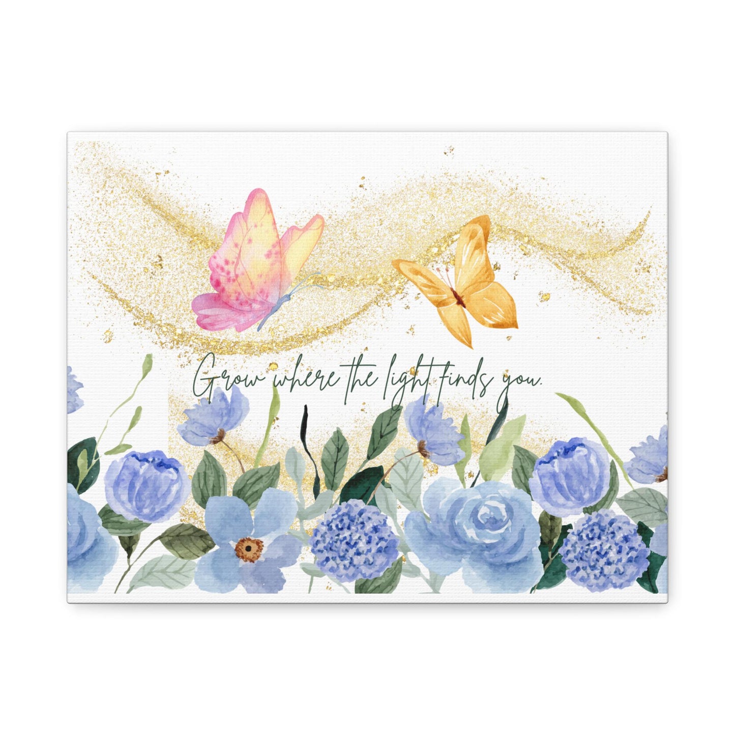 Inspirational Floral Canvas Art - "Grow Where the Light Finds You" - Home Decor, Gift for Her, Wall Art, Nursery Decor, Nature Lover