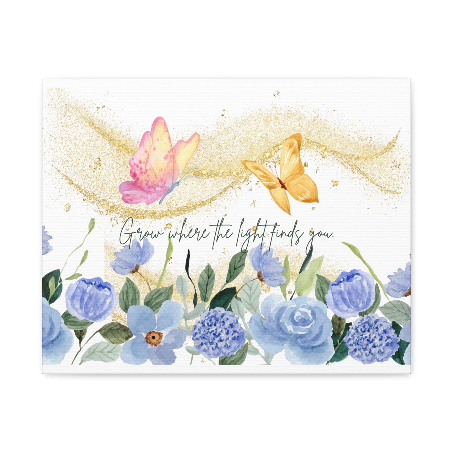 Inspirational Floral Canvas Art - "Grow Where the Light Finds You" - Home Decor, Gift for Her, Wall Art, Nursery Decor, Nature Lover