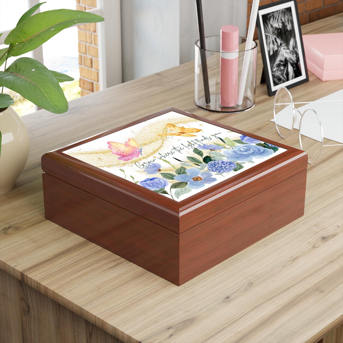 Butterfly Floral Jewelry Box