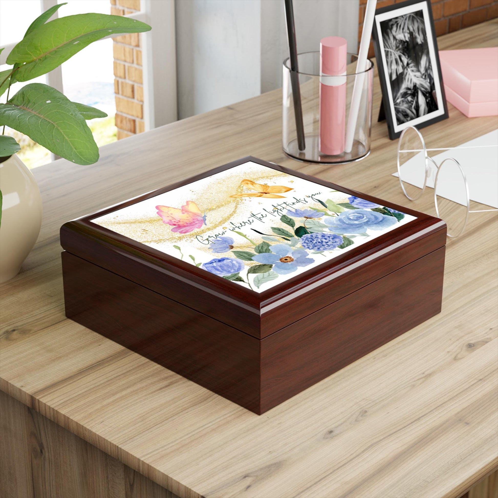 Butterfly Floral Jewelry Box