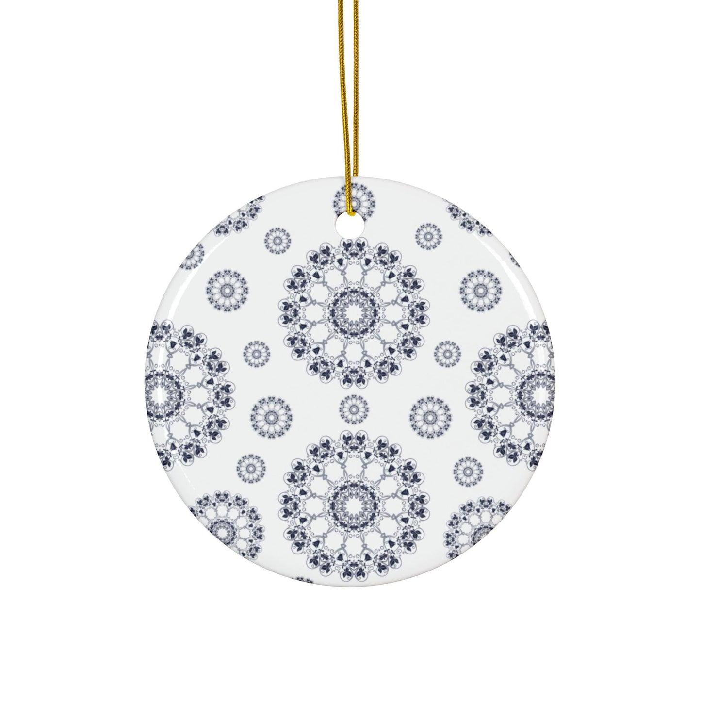 Elegant Ceramic Ornaments, Mandala Pattern Holiday Decor, 2-Sided Print, Gift for Christmas, Home Decoration, Set of 1, 3, 5, 10