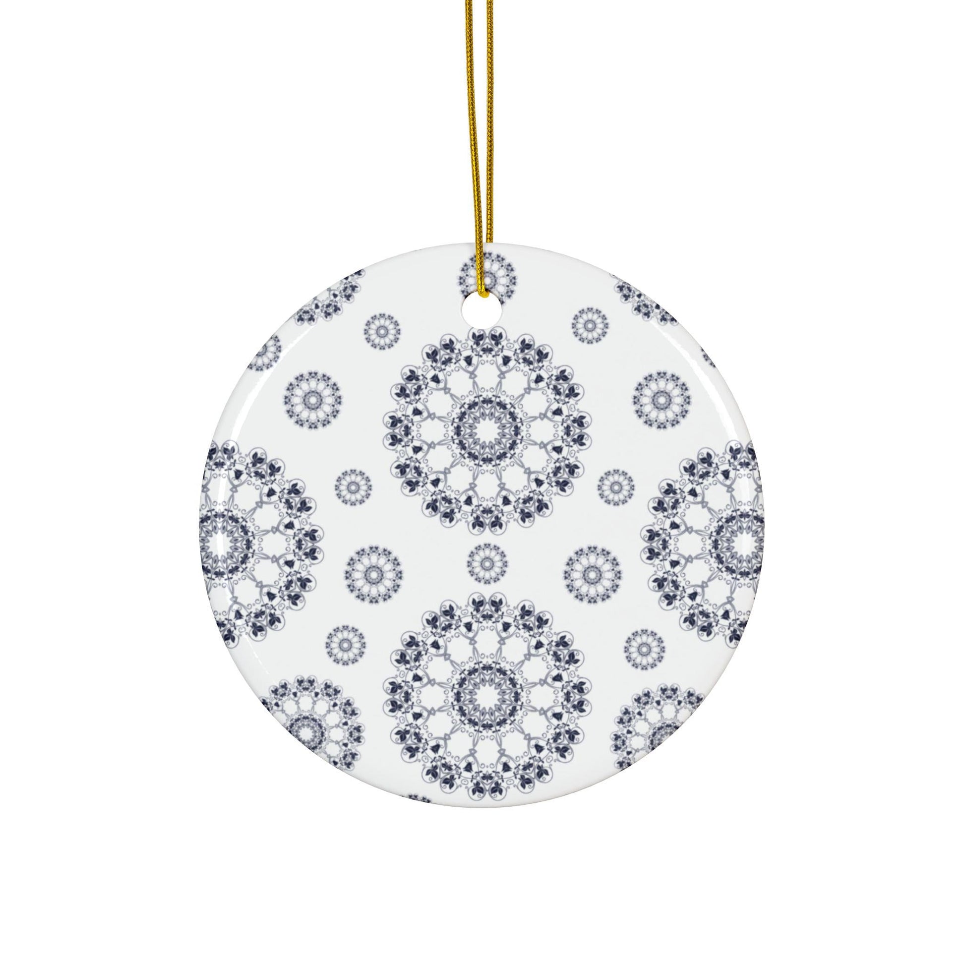 Elegant Ceramic Ornaments, Mandala Pattern Holiday Decor, 2-Sided Print, Gift for Christmas, Home Decoration, Set of 1, 3, 5, 10