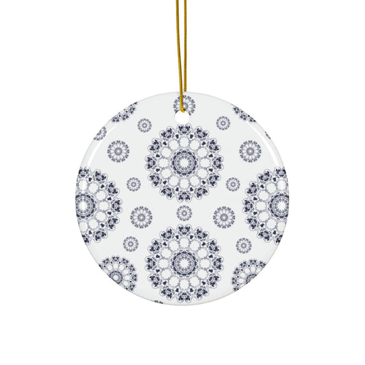 Elegant Ceramic Ornaments, Mandala Pattern Holiday Decor, 2-Sided Print, Gift for Christmas, Home Decoration, Set of 1, 3, 5, 10