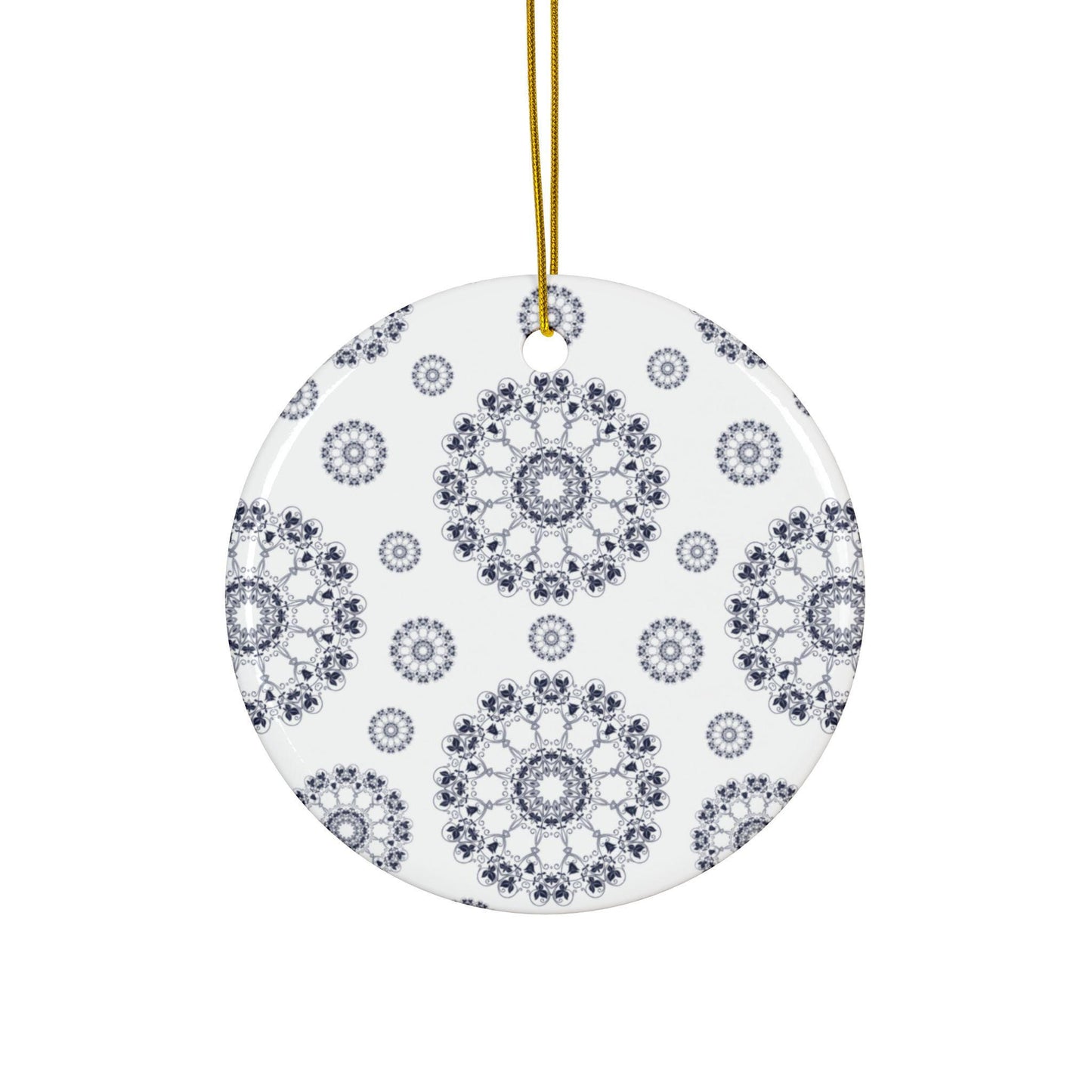 Elegant Ceramic Ornaments, Mandala Pattern Holiday Decor, 2-Sided Print, Gift for Christmas, Home Decoration, Set of 1, 3, 5, 10