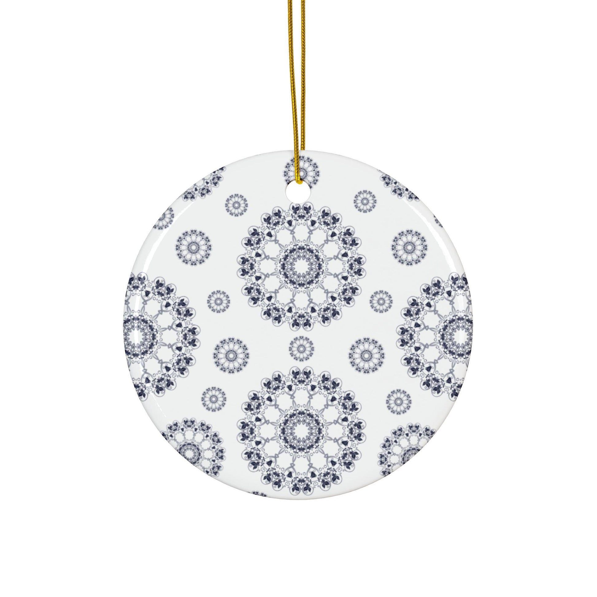 Elegant Ceramic Ornaments, Mandala Pattern Holiday Decor, 2-Sided Print, Gift for Christmas, Home Decoration, Set of 1, 3, 5, 10