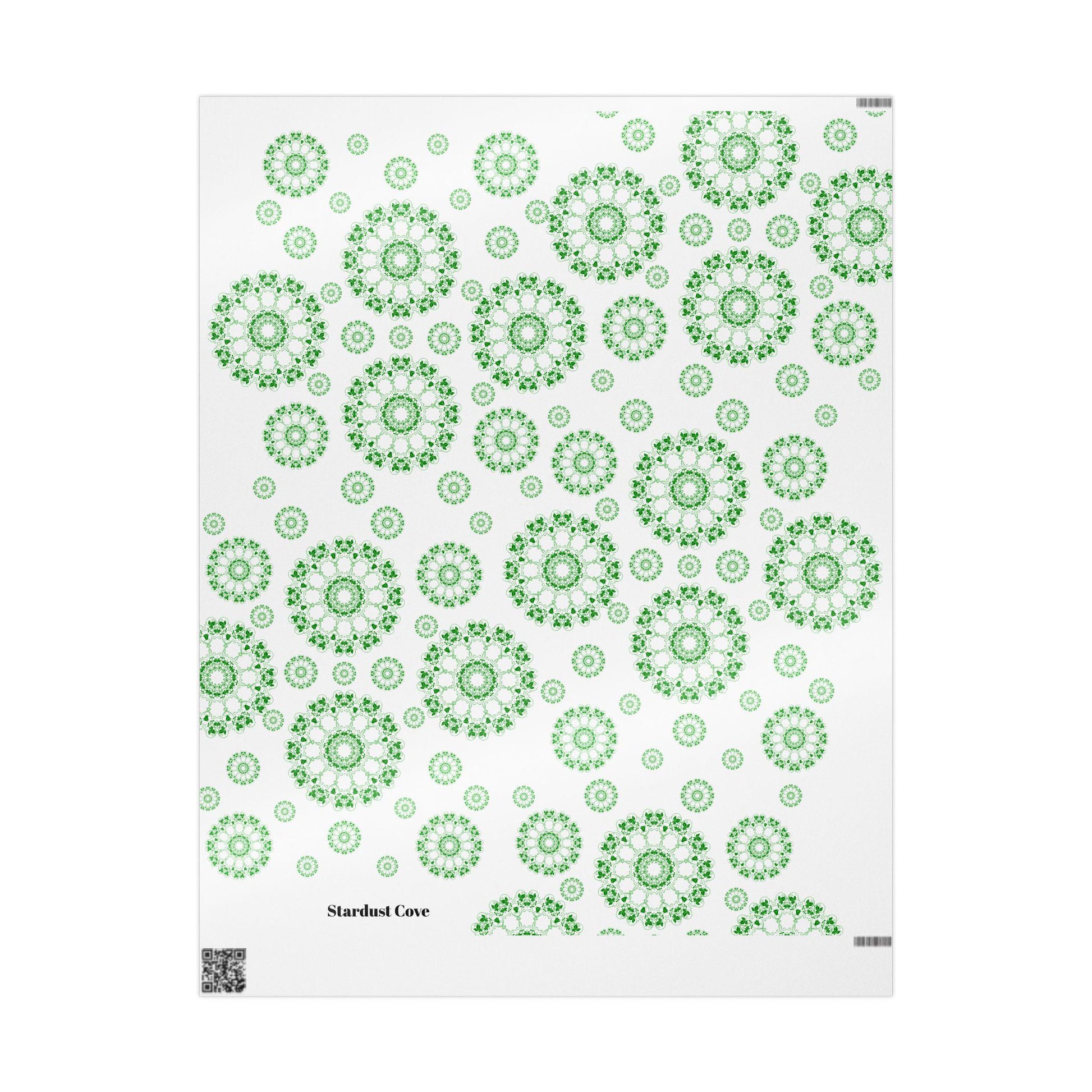 Green Mandala Wrapping Paper, Eco Friendly Gift Wrap, Floral Nature Gift Wrap, Holiday Birthday Packaging, Boho Botanical Gift Wrap