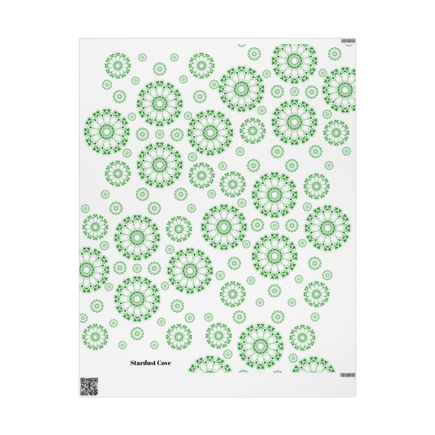 Green Mandala Wrapping Paper, Eco Friendly Gift Wrap, Floral Nature Gift Wrap, Holiday Birthday Packaging, Boho Botanical Gift Wrap