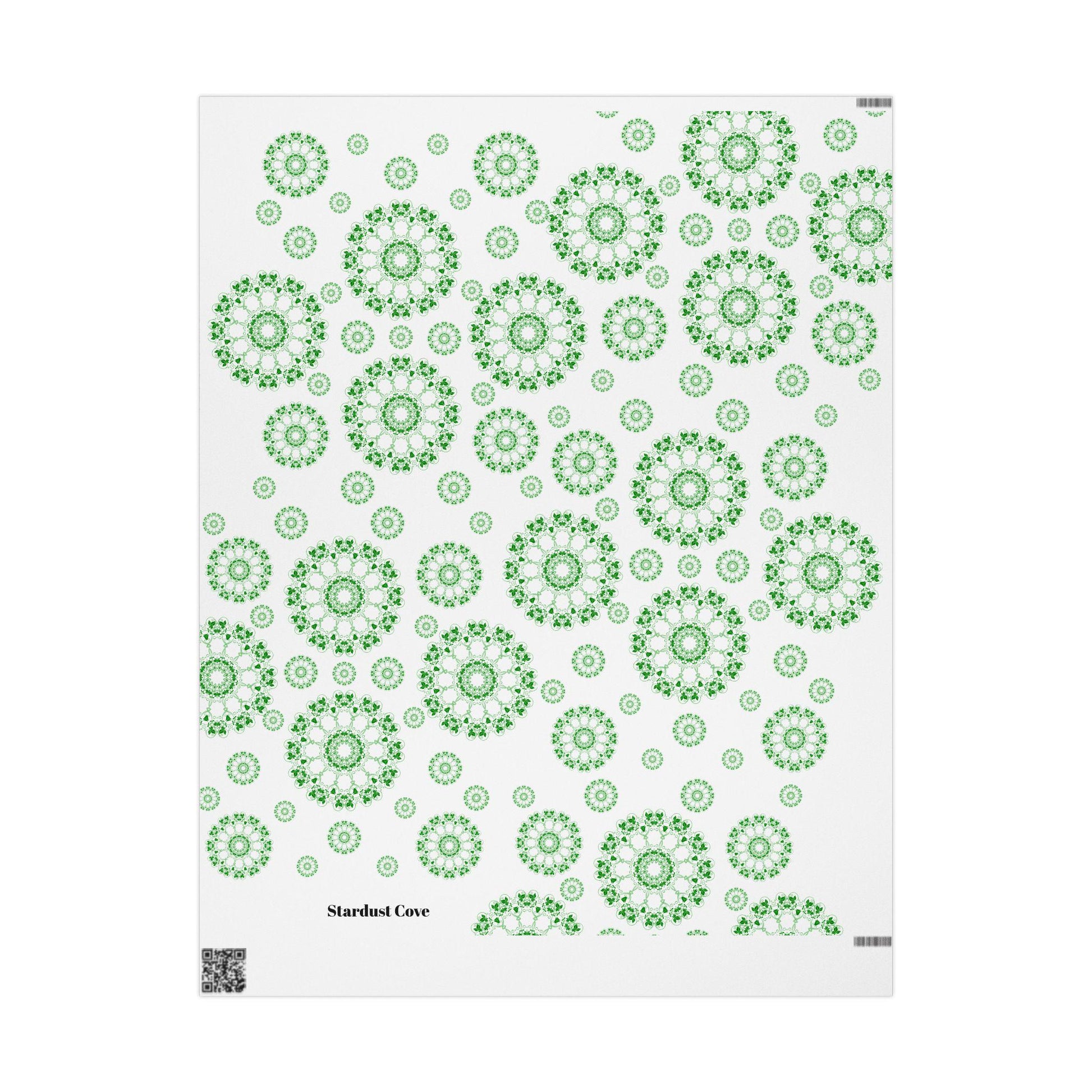 Green Mandala Wrapping Paper, Eco Friendly Gift Wrap, Floral Nature Gift Wrap, Holiday Birthday Packaging, Boho Botanical Gift Wrap