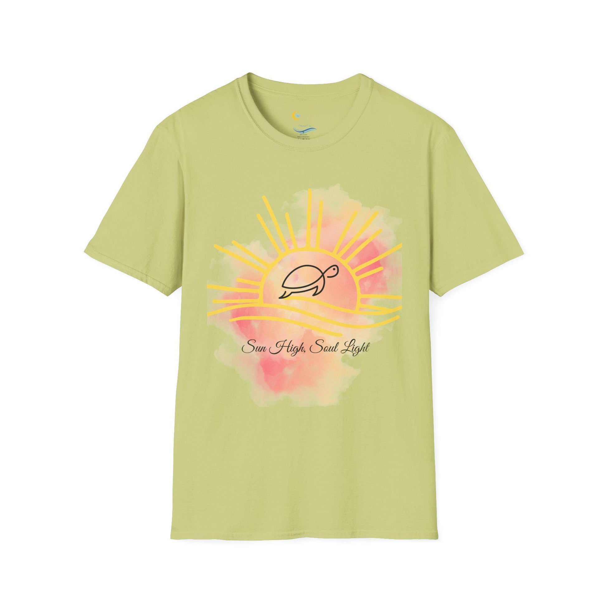 Sea Turlte Sun Tee-Vibrant Ocean Sunset Graphic T-Shirt -Beachy Coastal Shirt- Sea Life Shirt Summer Nature Shirt-Uni-sex Eco Tee