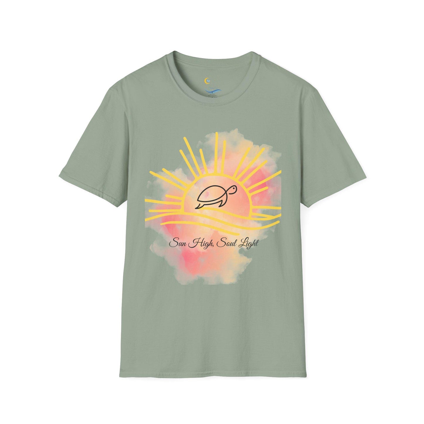 Sea Turlte Sun Tee-Vibrant Ocean Sunset Graphic T-Shirt -Beachy Coastal Shirt- Sea Life Shirt Summer Nature Shirt-Uni-sex Eco Tee