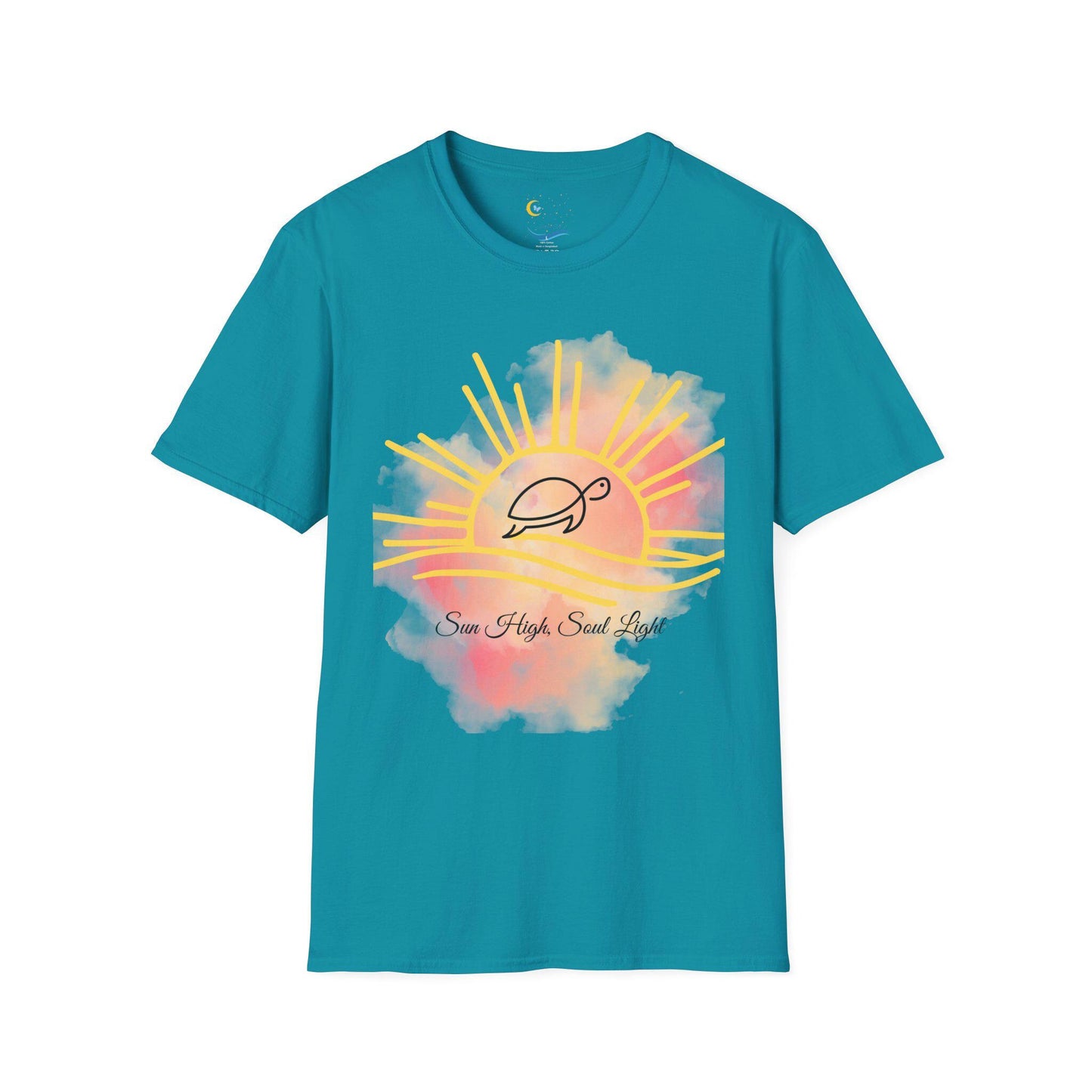 Sea Turlte Sun Tee-Vibrant Ocean Sunset Graphic T-Shirt -Beachy Coastal Shirt- Sea Life Shirt Summer Nature Shirt-Uni-sex Eco Tee
