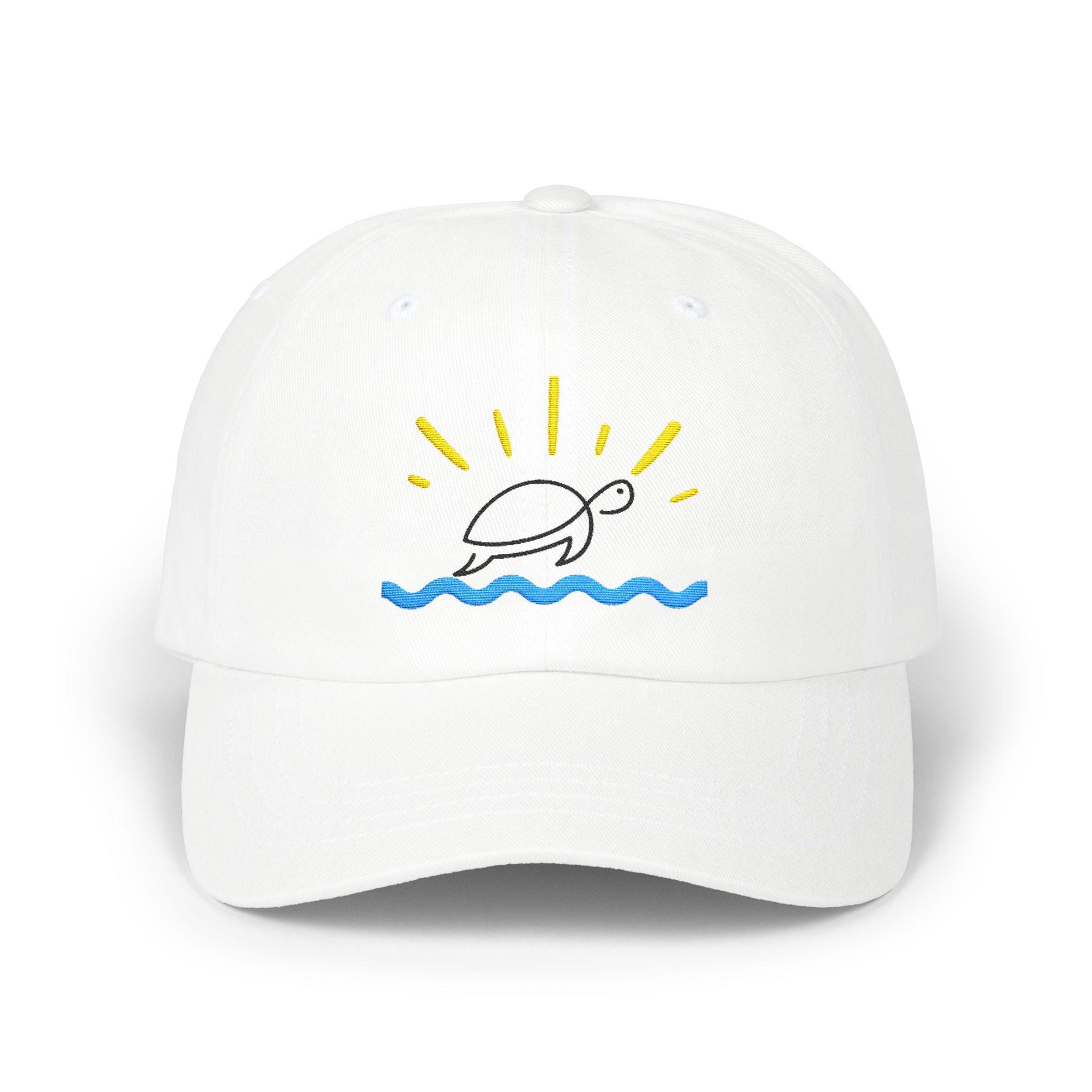 Beach Vibes Dad Cap, Cute Turtle Hat, Summer Accessory, Gift for Dads, Casual Headwear, Outdoor Lover's Cap