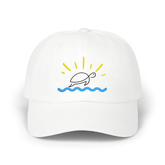 Beach Vibes Dad Cap, Cute Turtle Hat, Summer Accessory, Gift for Dads, Casual Headwear, Outdoor Lover's Cap
