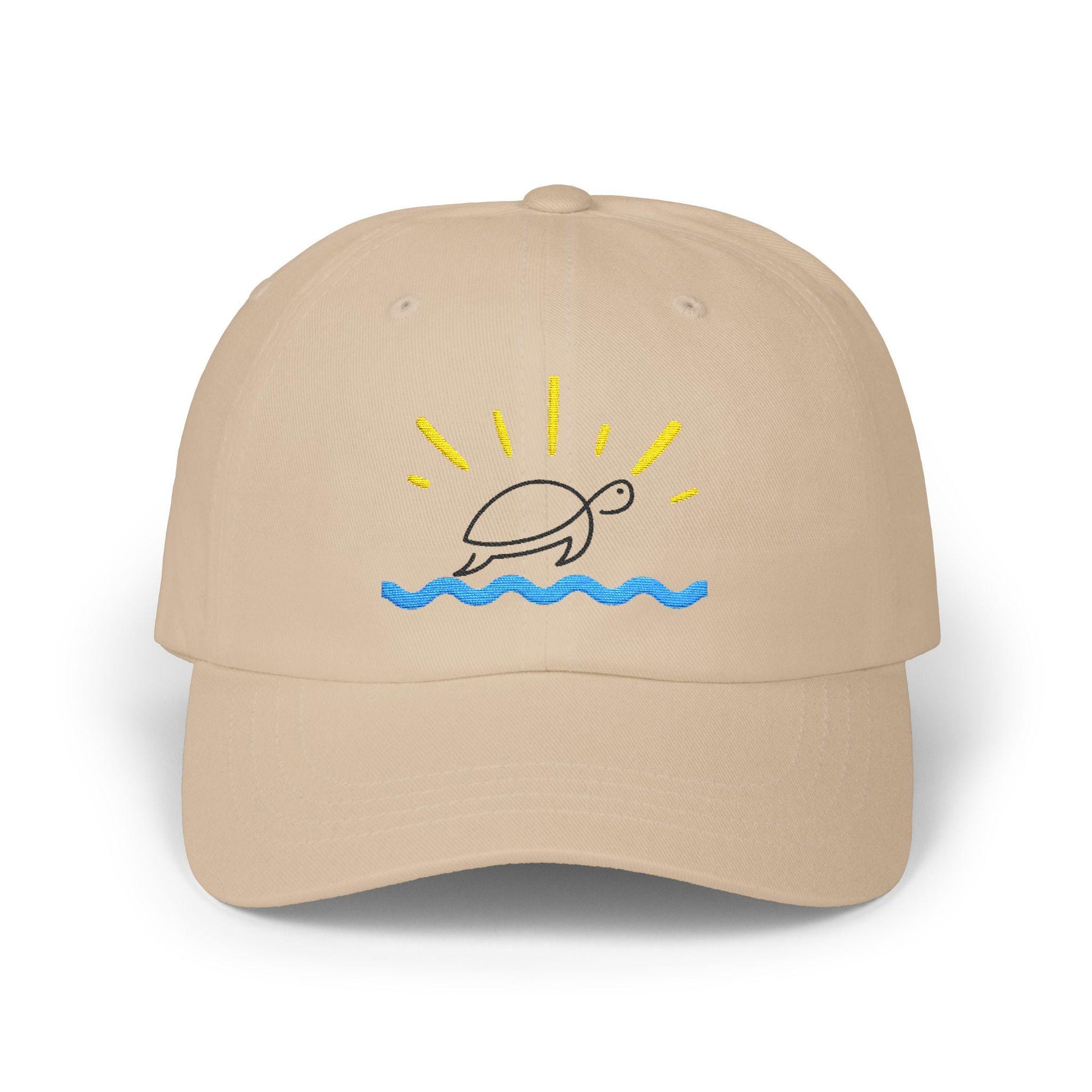 Beach Vibes Dad Cap, Cute Turtle Hat, Summer Accessory, Gift for Dads, Casual Headwear, Outdoor Lover's Cap
