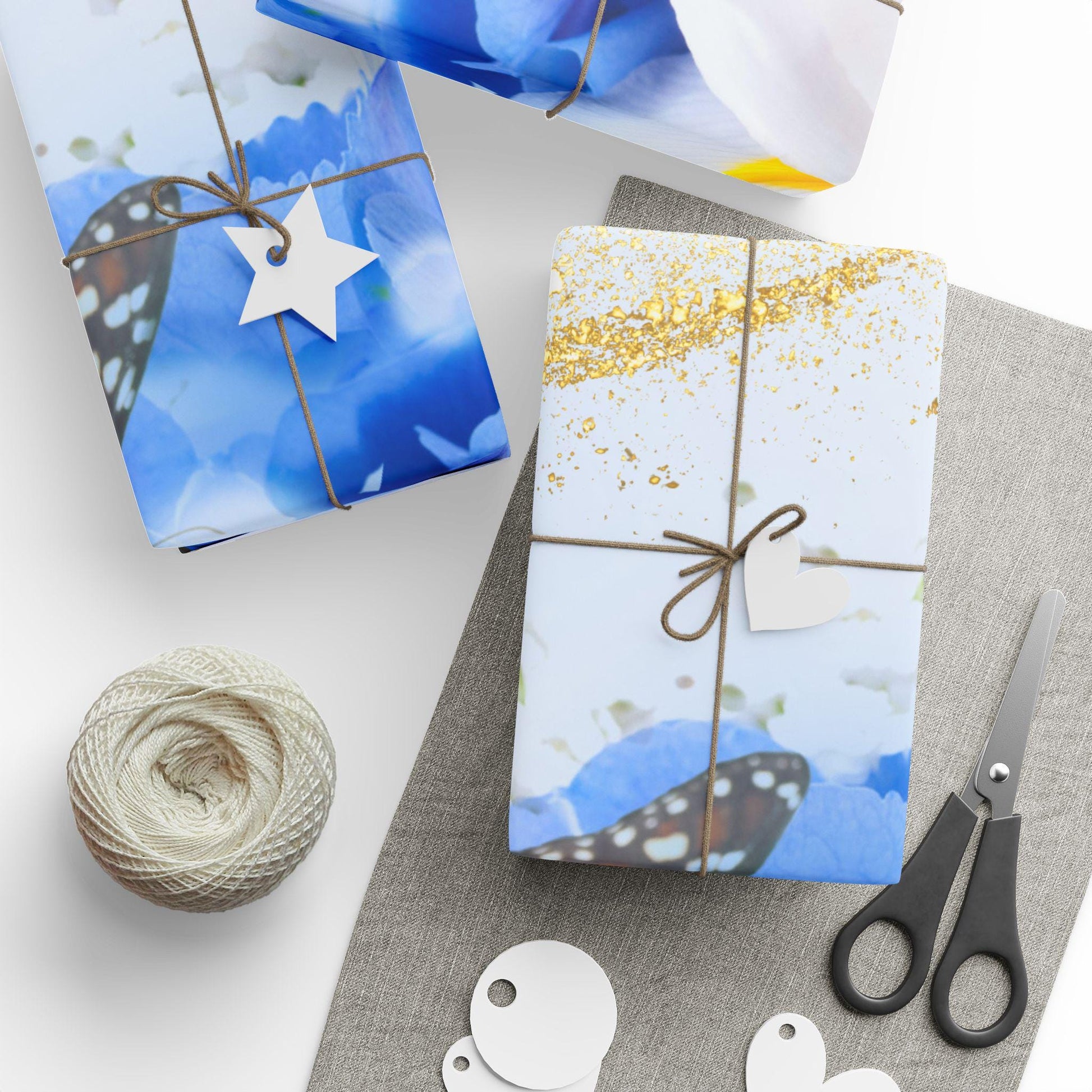 Elegant Floral Butterfly Wrapping Paper - Gift Wrap for Birthdays, Weddings, Baby Showers, Holidays, Special Occasions