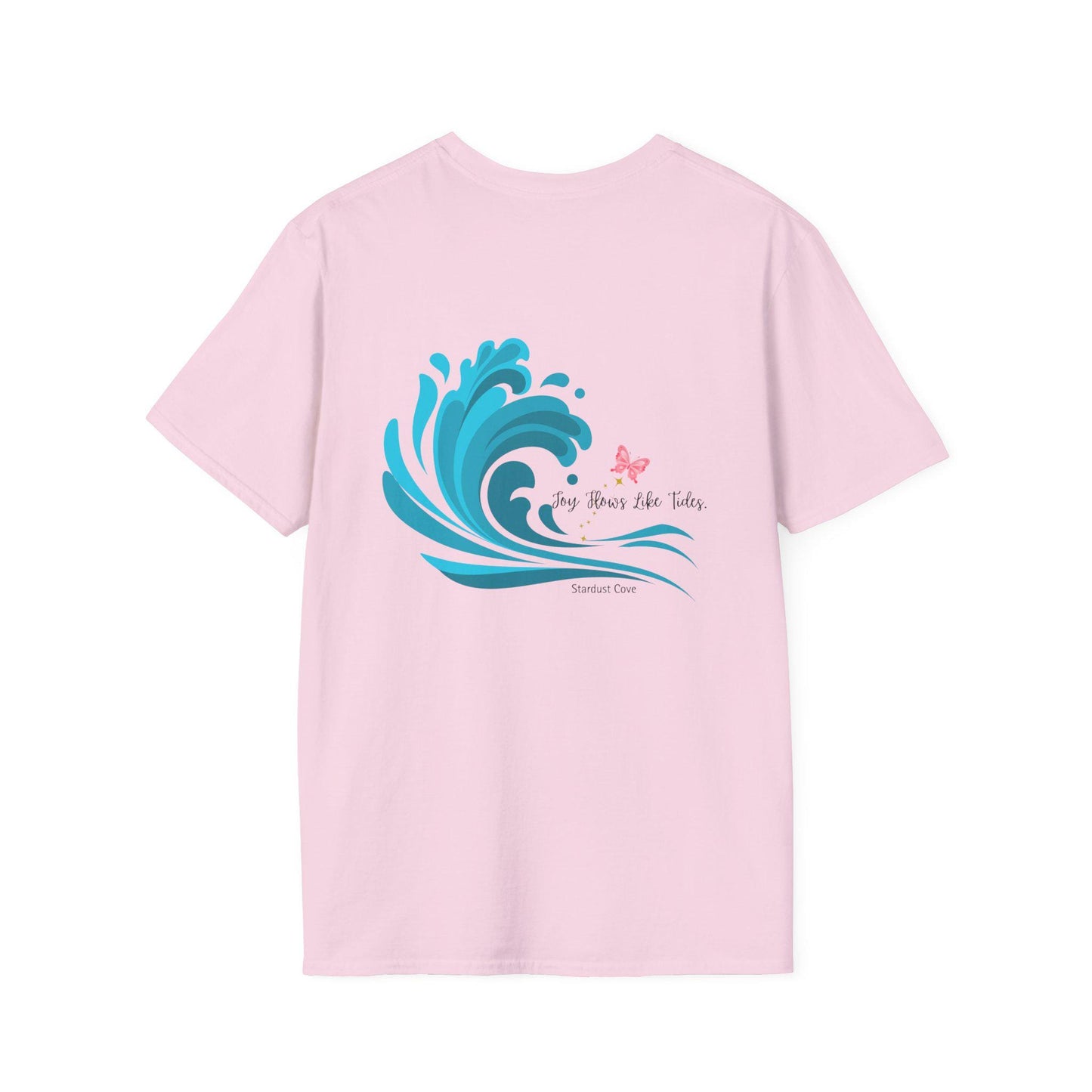 Joy Flows Like Tides Shirt Coastal Butterfly Graphic Tee Celestial Ocean Vibes Stardust Cove Aesthetic T-Shirt Gift