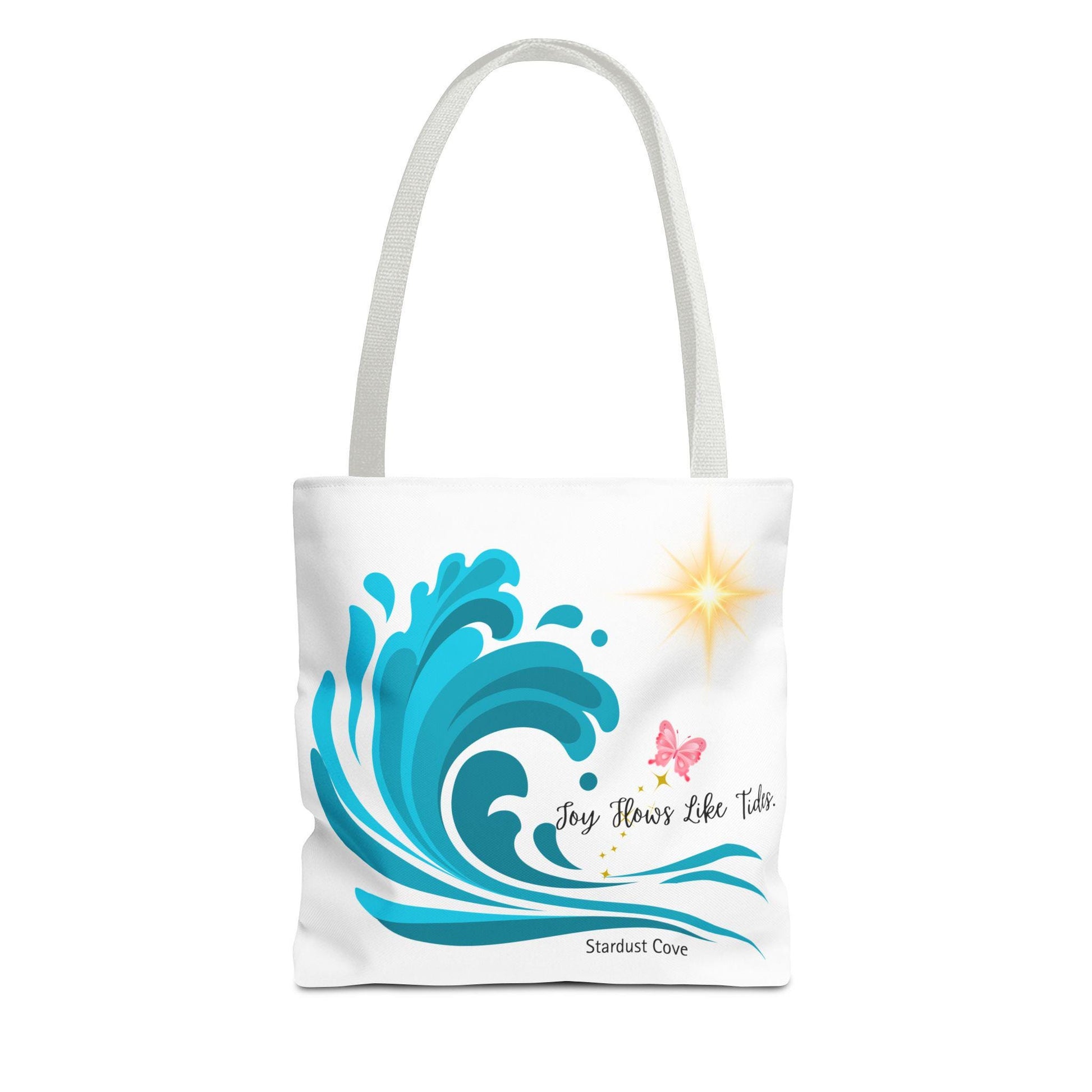 Joy Flows Like Water Tote Bag, Colorful Beach Bag, Vacation Tote, Eco-Friendly Carryall, Summer Accessories, Gift for Ocean Lovers