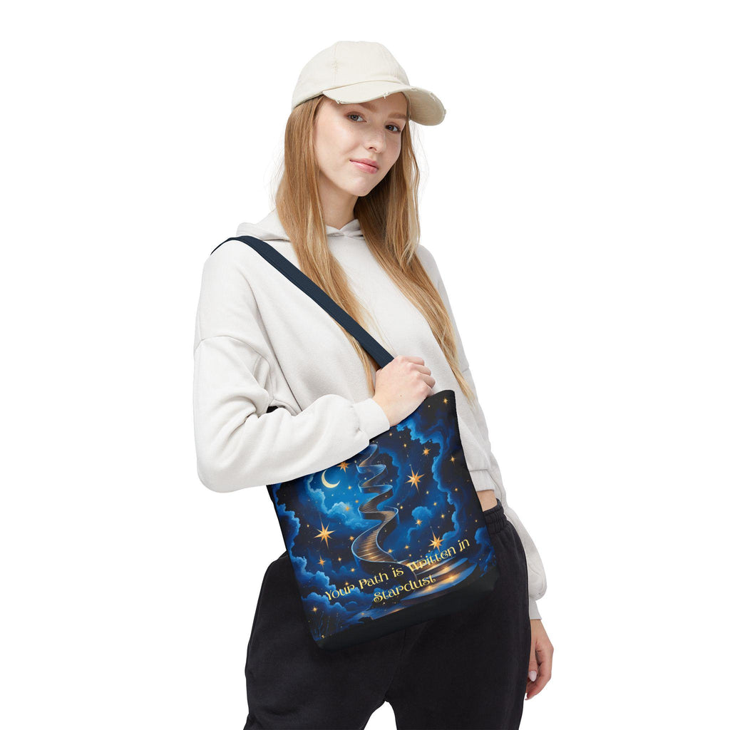 Cosmic Stardust Tote Bag - Celestial Night Sky Boho Astrology Canvas Bag