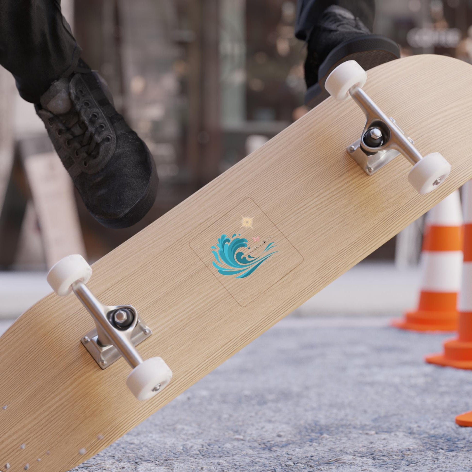 Joy Flows Like Tides Die-Cut Outdoor Sticker, Waterproof Car Decal, Ocean Waves Art, Beach Lover Gift, Boho Vibe Decor