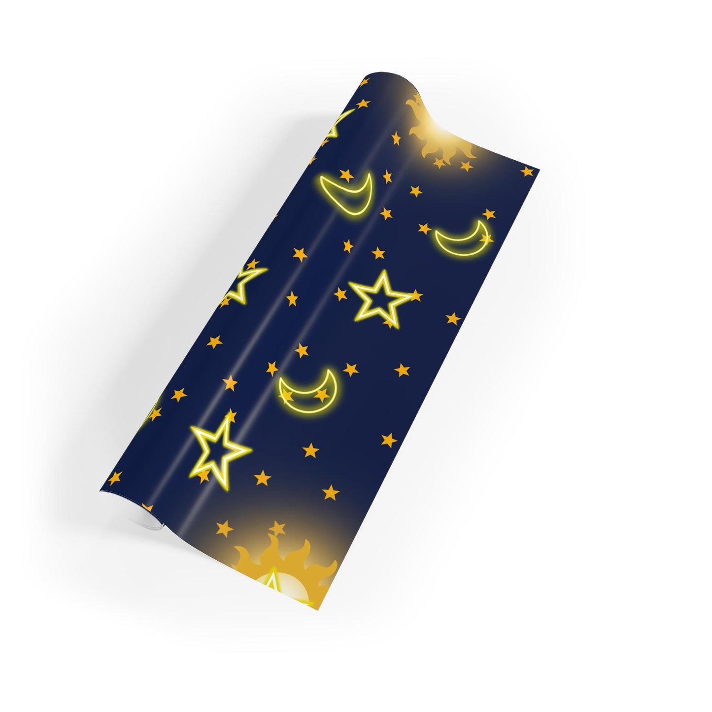 Celestial Gift Wrapping Paper Roll, Star and Moon Design for Birthdays, Holidays, Baby Showers, Creative Packaging, Festive Gifts