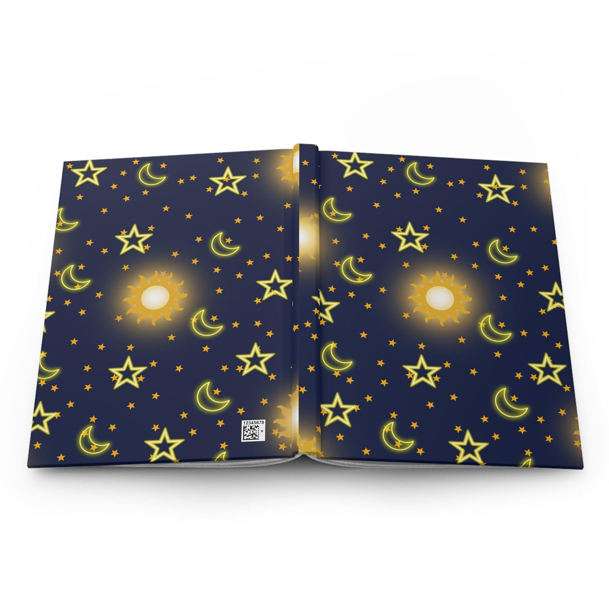 Celestial Dreams Journal, Night Sky Notebook, Starry Pattern Diary, Gift for Moon Lovers, Cosmic Writing Journal