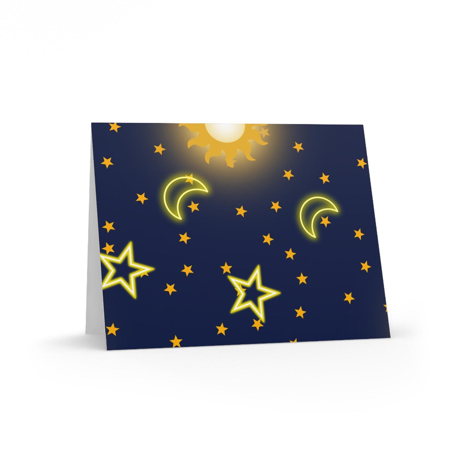 Celestial Greeting Cards Set - Starry Night, Sun & Moon Themes, Perfect for Birthdays, Weddings, Thank You Notes, Celebration Cards