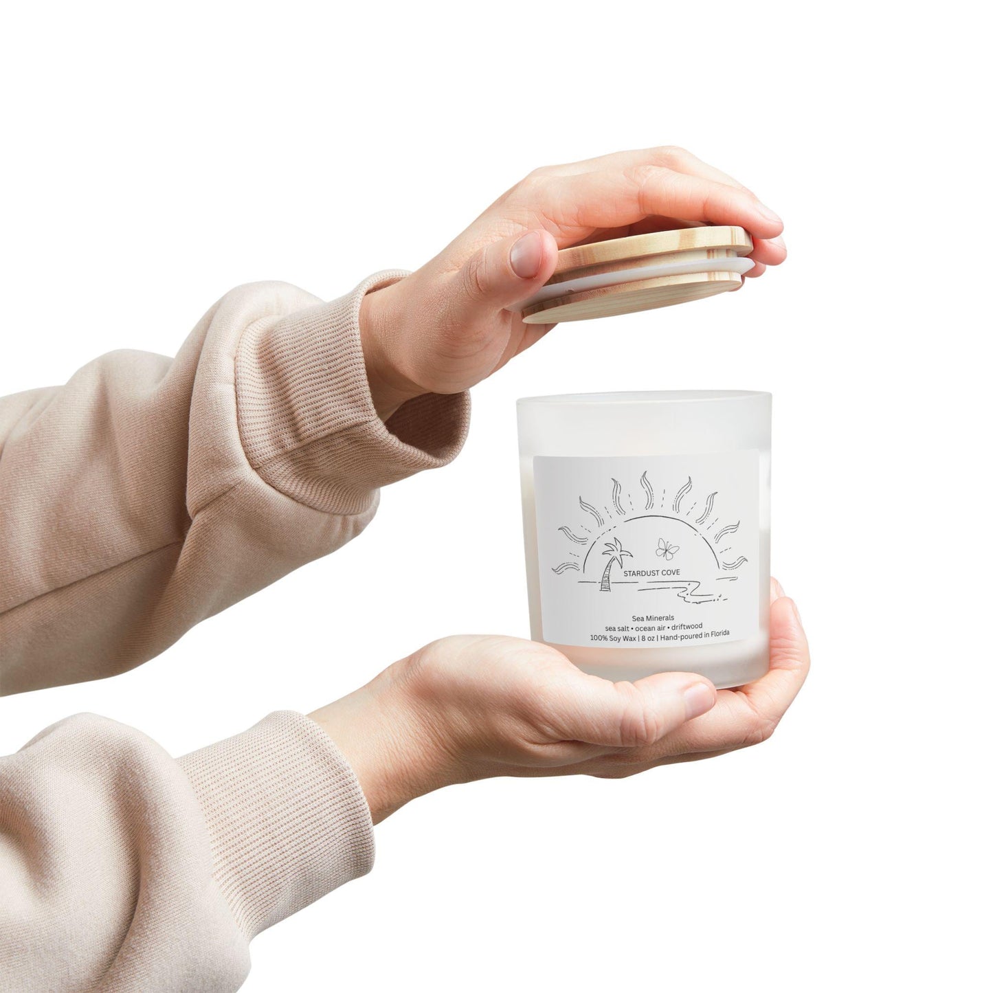 Sea Minerals Candle -Coastal Scent- Soy Wax- Ocean Breeze- Gift for Beach Lovers